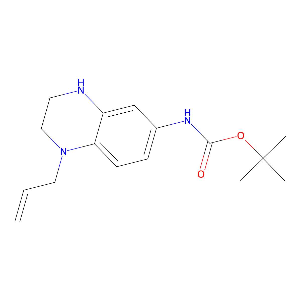 tert-Butyl (1-allyl-1,2,3,4-tetrahydroquinoxalin-6-yl)carbamate molecular structure, CAS 1956332-33-4