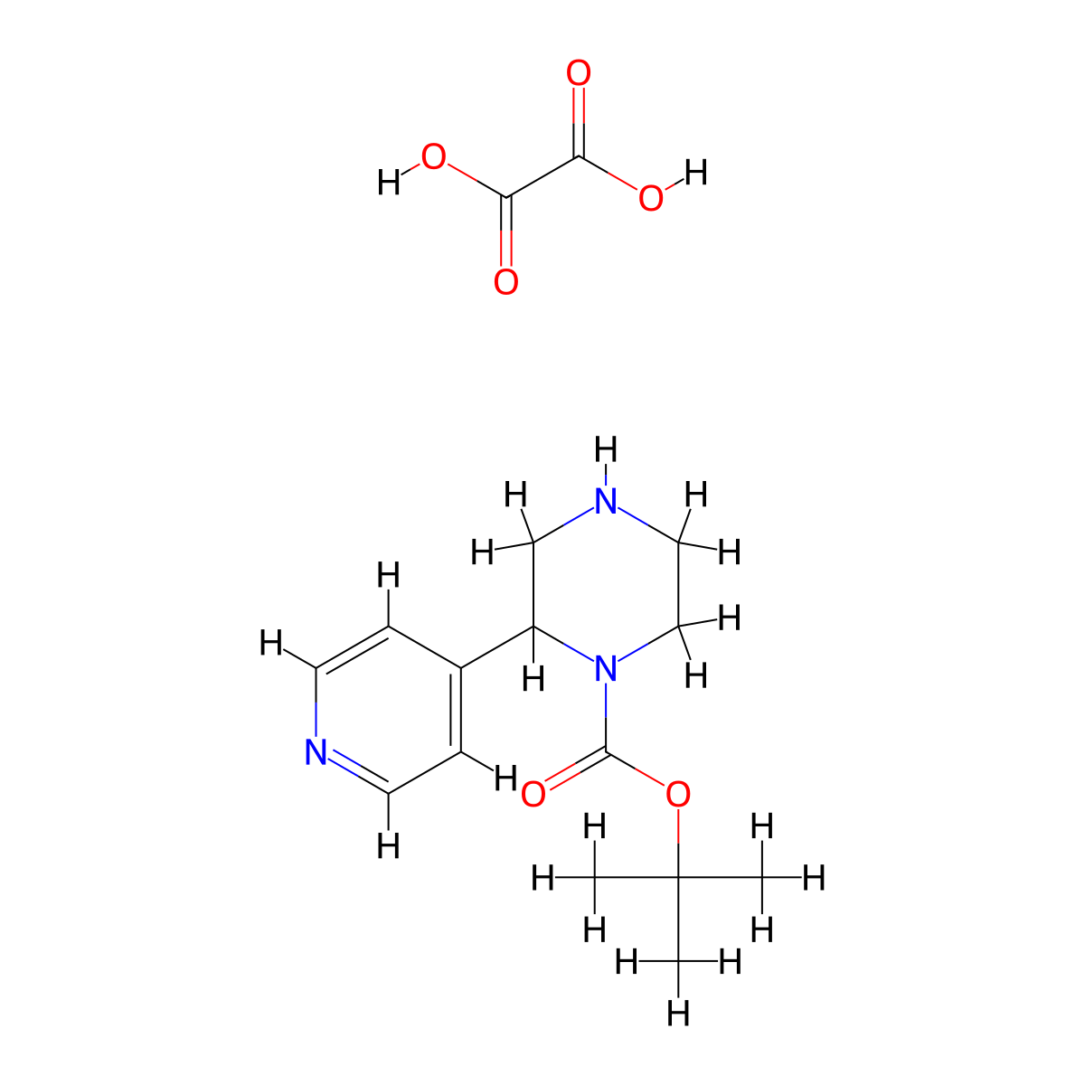 tert-Butyl 2-(pyridin-4-yl)piperazine-1-carboxylate oxalate molecular structure, CAS 1956332-42-5