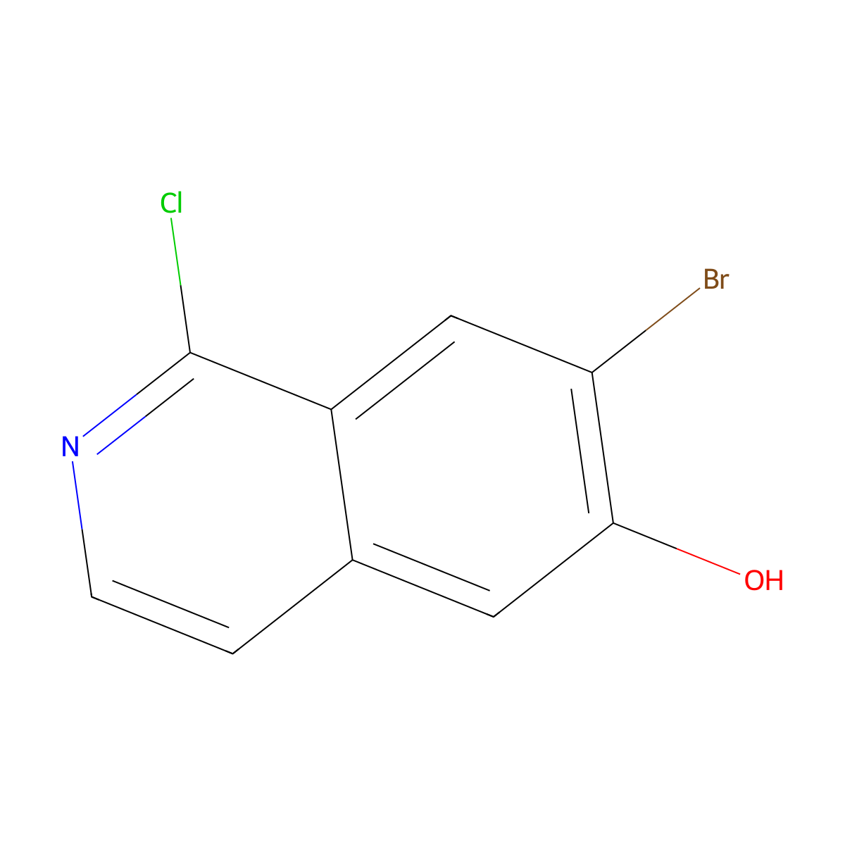 7-Bromo-1-chloroisoquinolin-6-ol molecular structure, CAS 1956332-46-9