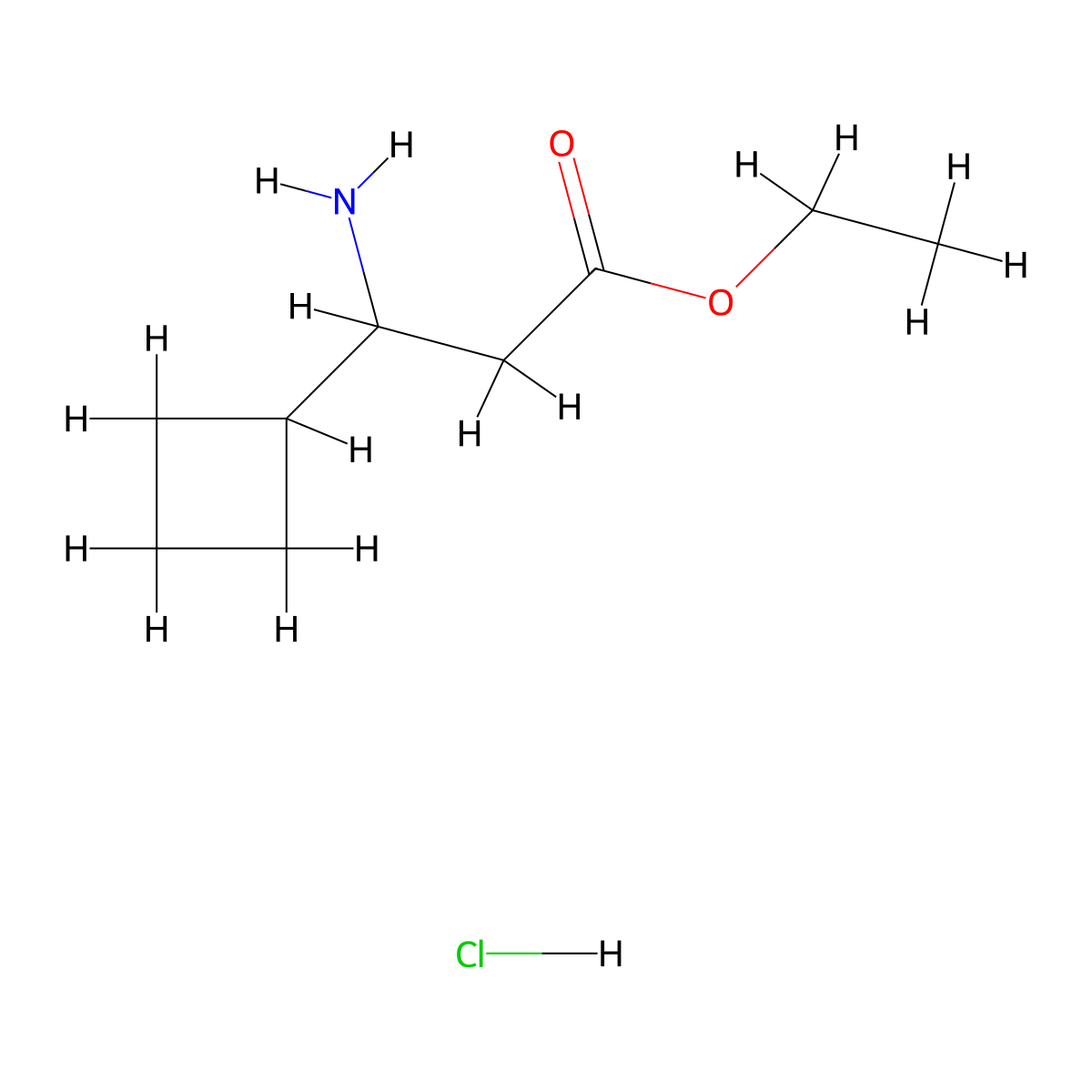 Ethyl 3-amino-3-cyclobutylpropanoate hydrochloride molecular structure, CAS 1956334-16-9