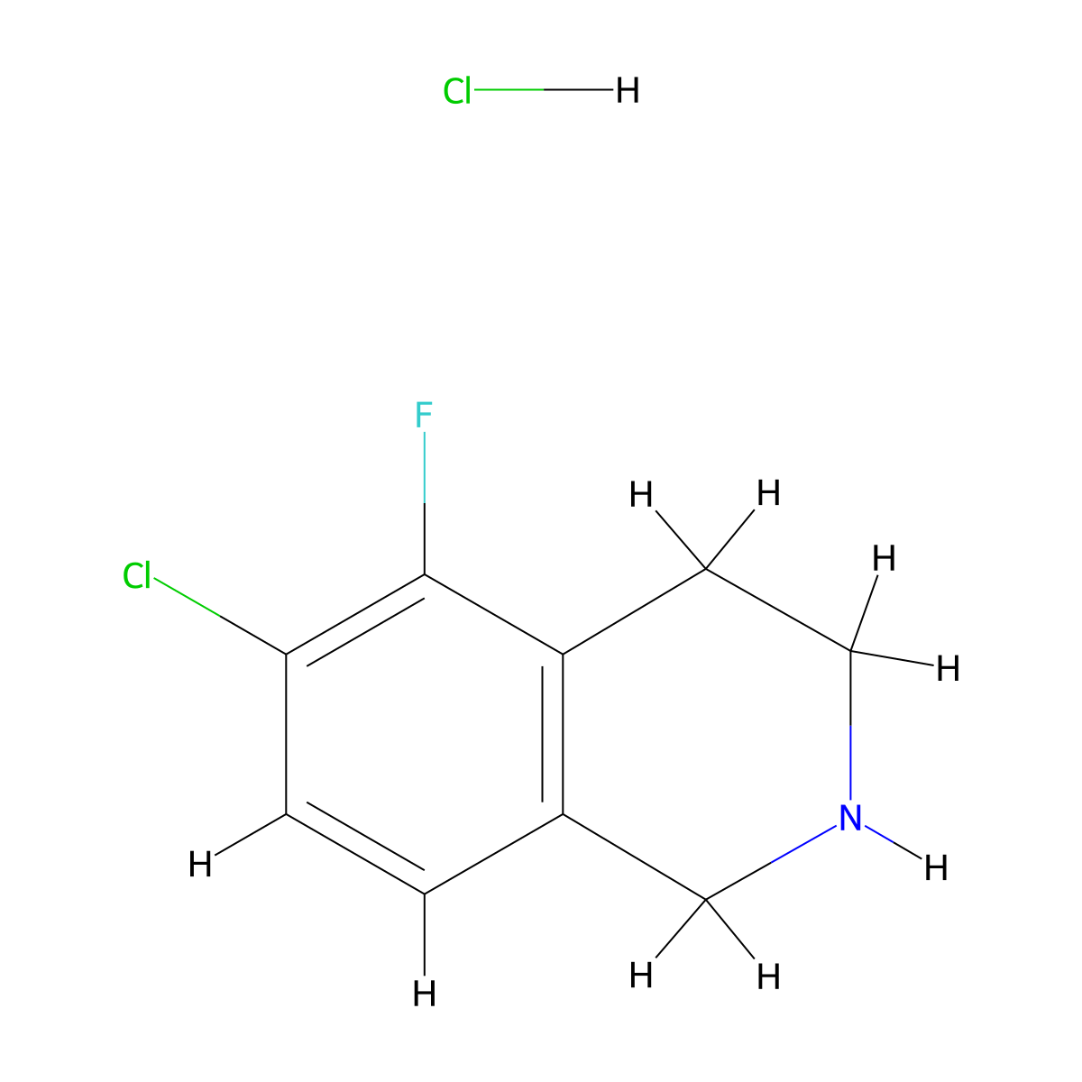 6-Chloro-5-fluoro-1,2,3,4-tetrahydroisoquinoline hydrochloride molecular structure, CAS 1956334-35-2