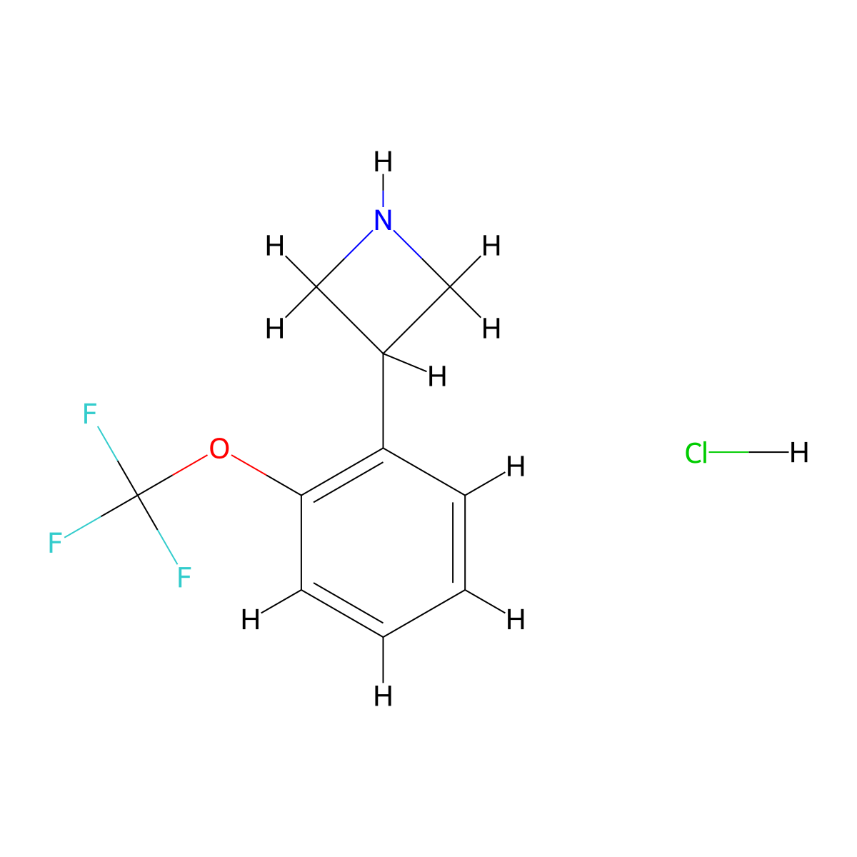 3-(2-(Trifluoromethoxy)phenyl)azetidine hydrochloride molecular structure, CAS 1956334-37-4