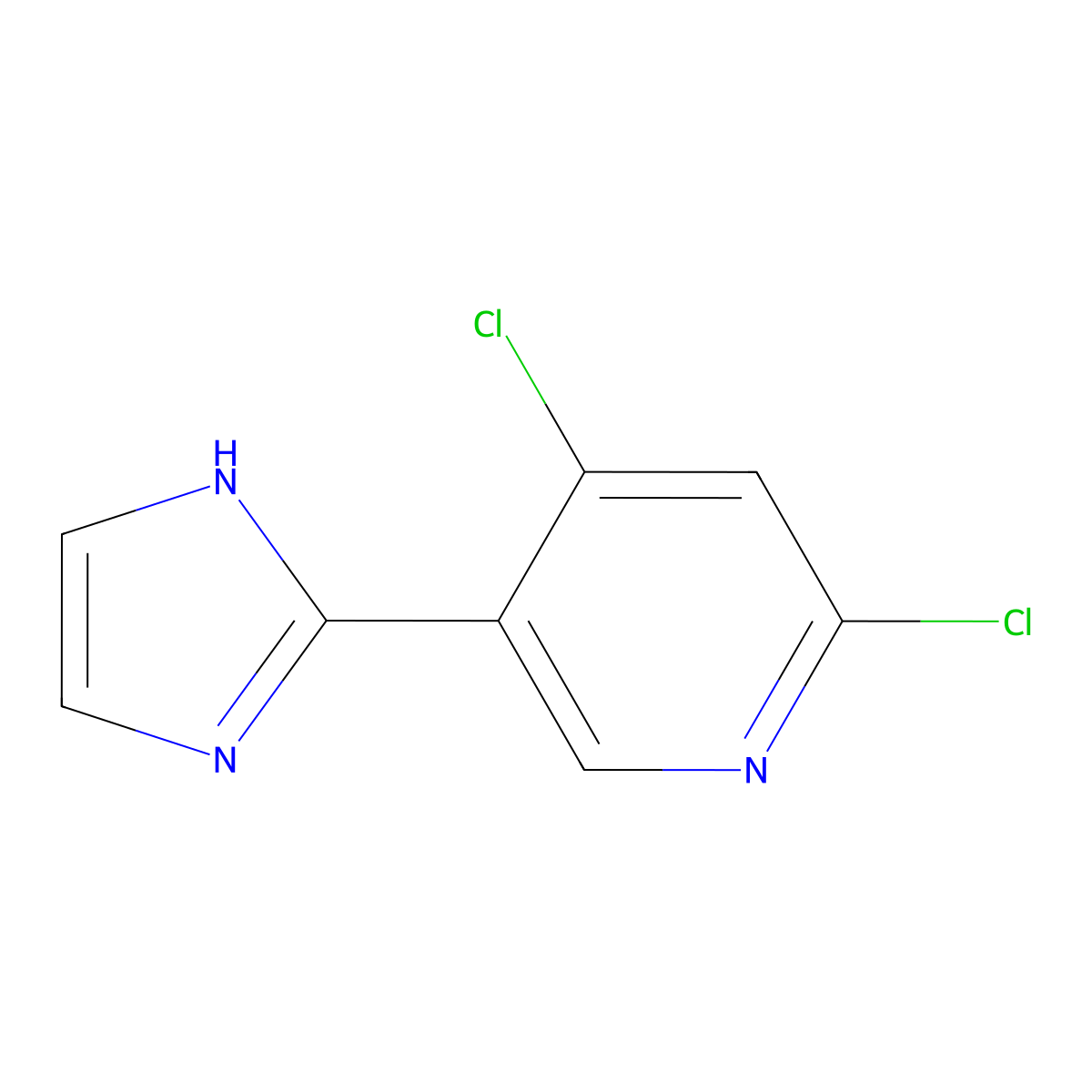 2,4-Dichloro-5-(1H-imidazol-2-yl)pyridine molecular structure, CAS 1956334-51-2