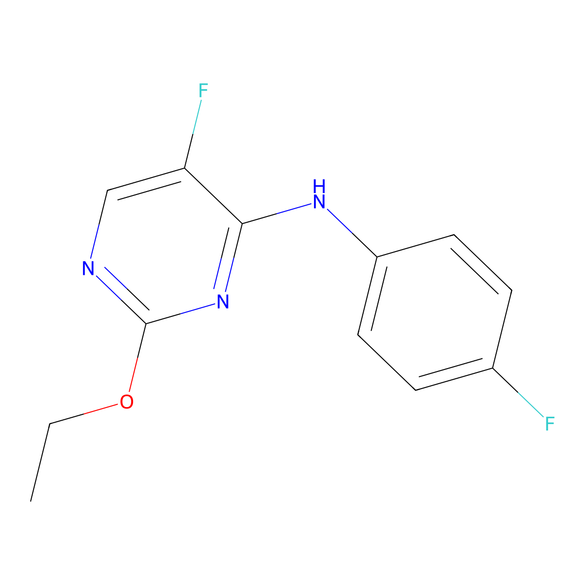 2-Ethoxy-5-fluoro-N-(4-fluorophenyl)pyrimidin-4-amine molecular structure, CAS 1956334-57-8