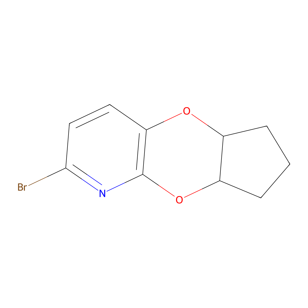 2-Bromo-6,7,8,8a-tetrahydro-5aH-cyclopenta[5,6][1,4]dioxino[2,3-b]pyridine molecular structure, CAS 1956334-58-9