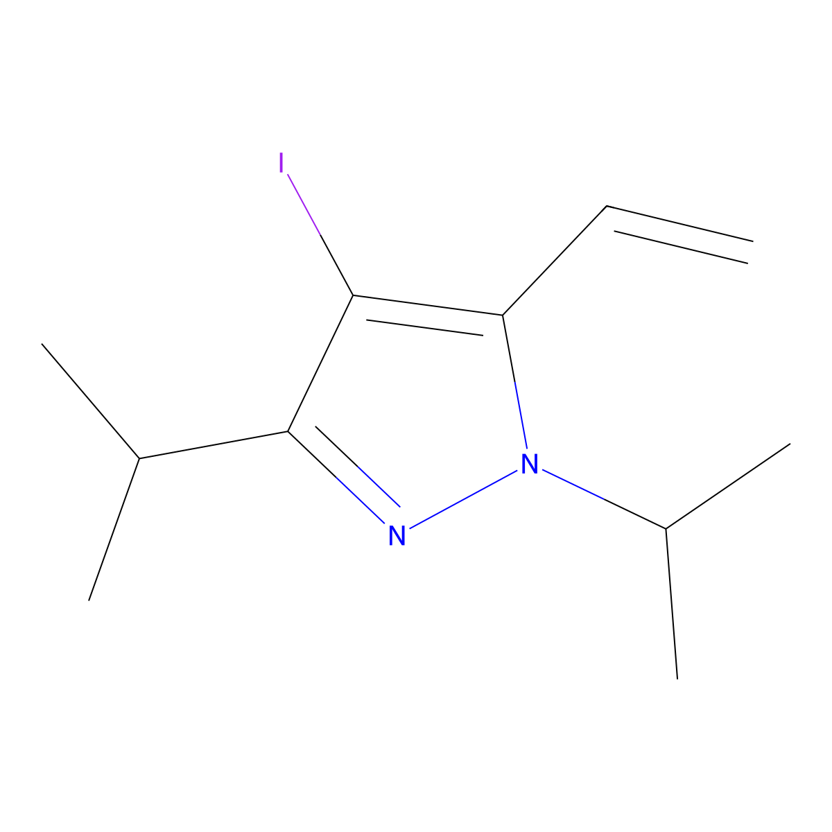 4-Iodo-1,3-diisopropyl-5-vinyl-1H-pyrazole molecular structure, CAS 1956334-87-4