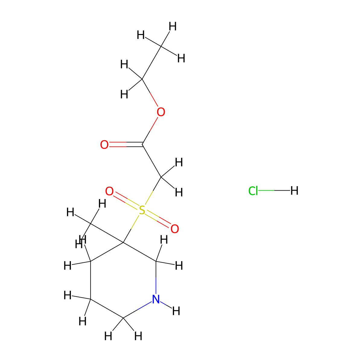 Ethyl 2-((3-methylpiperidin-3-yl)sulfonyl)acetate hydrochloride molecular structure, CAS 1956335-01-5