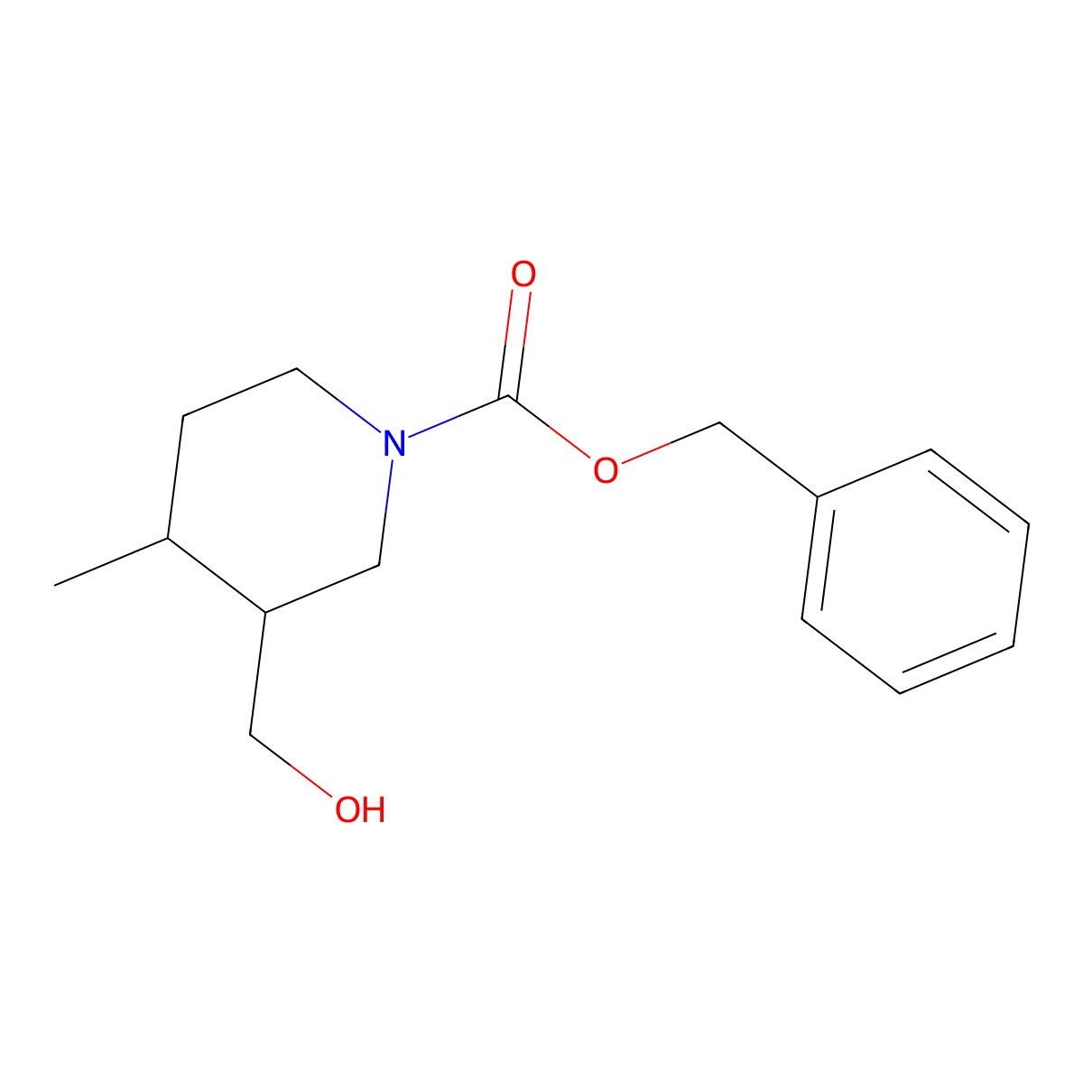 trans-Benzyl 3-(hydroxymethyl)-4-methylpiperidine-1-carboxylate molecular structure, CAS 1956335-02-6