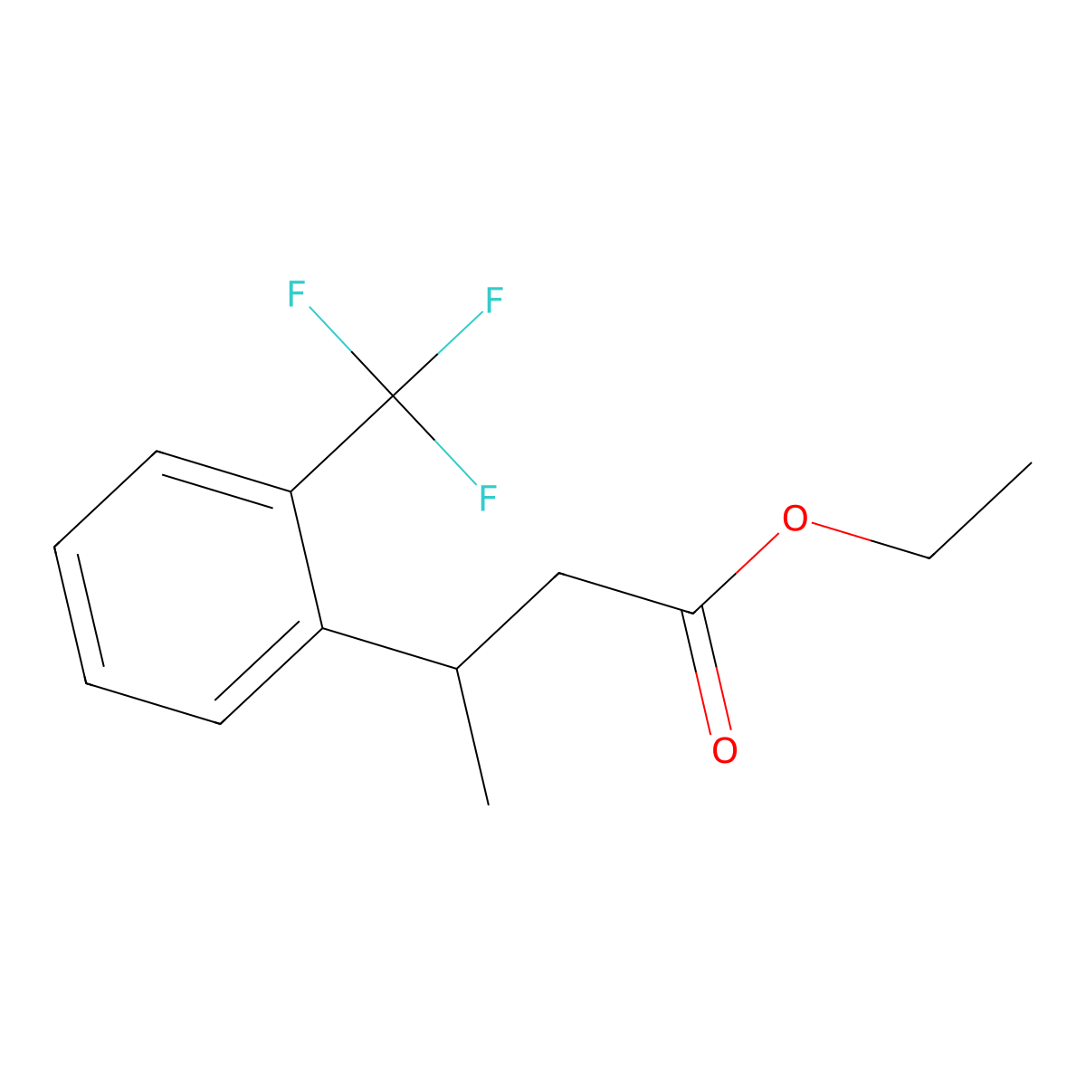 Ethyl 3-(2-(trifluoromethyl)phenyl)butanoate molecular structure, CAS 1956335-20-8