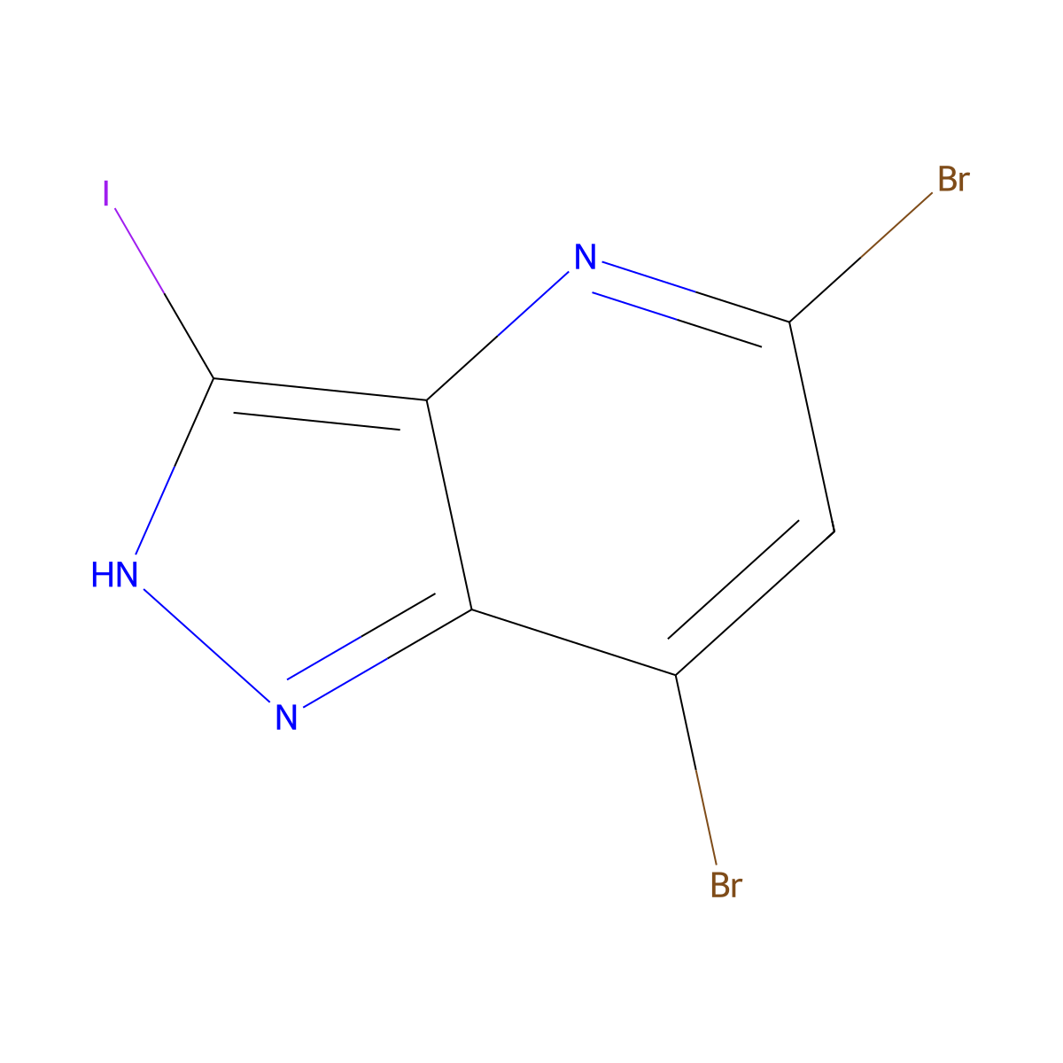 5,7-Dibromo-3-iodo-1H-pyrazolo[4,3-b]pyridine molecular structure, CAS 1956335-38-8