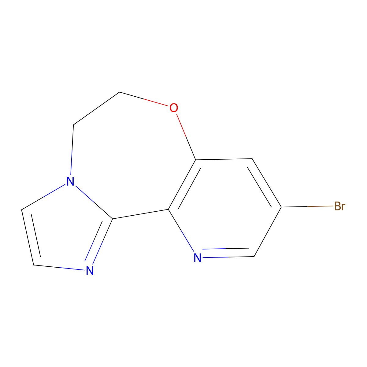 9-Bromo-5,6-dihydroimidazo[1,2-d]pyrido[2,3-f][1,4]oxazepine molecular structure, CAS 1956335-41-3