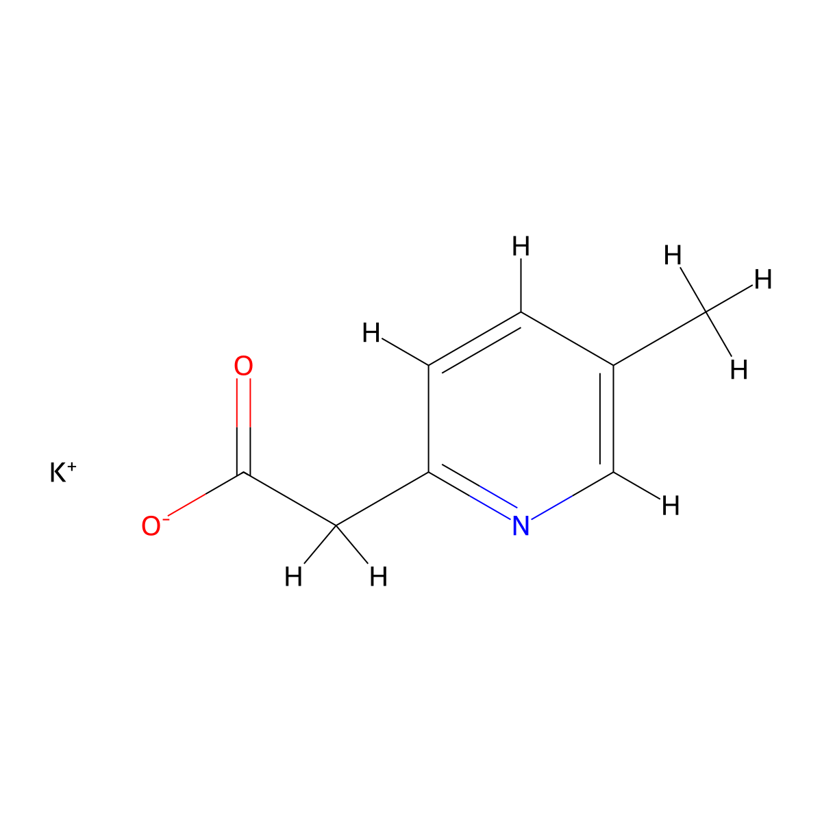 Potassium 2-(5-methylpyridin-2-yl)acetate molecular structure, CAS 1956335-49-1