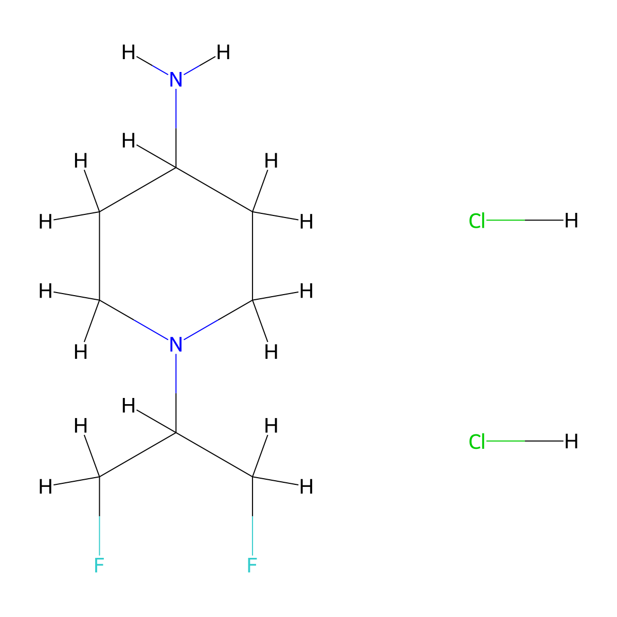 1-(1,3-Difluoropropan-2-yl)piperidin-4-amine dihydrochloride molecular structure, CAS 1956335-50-4