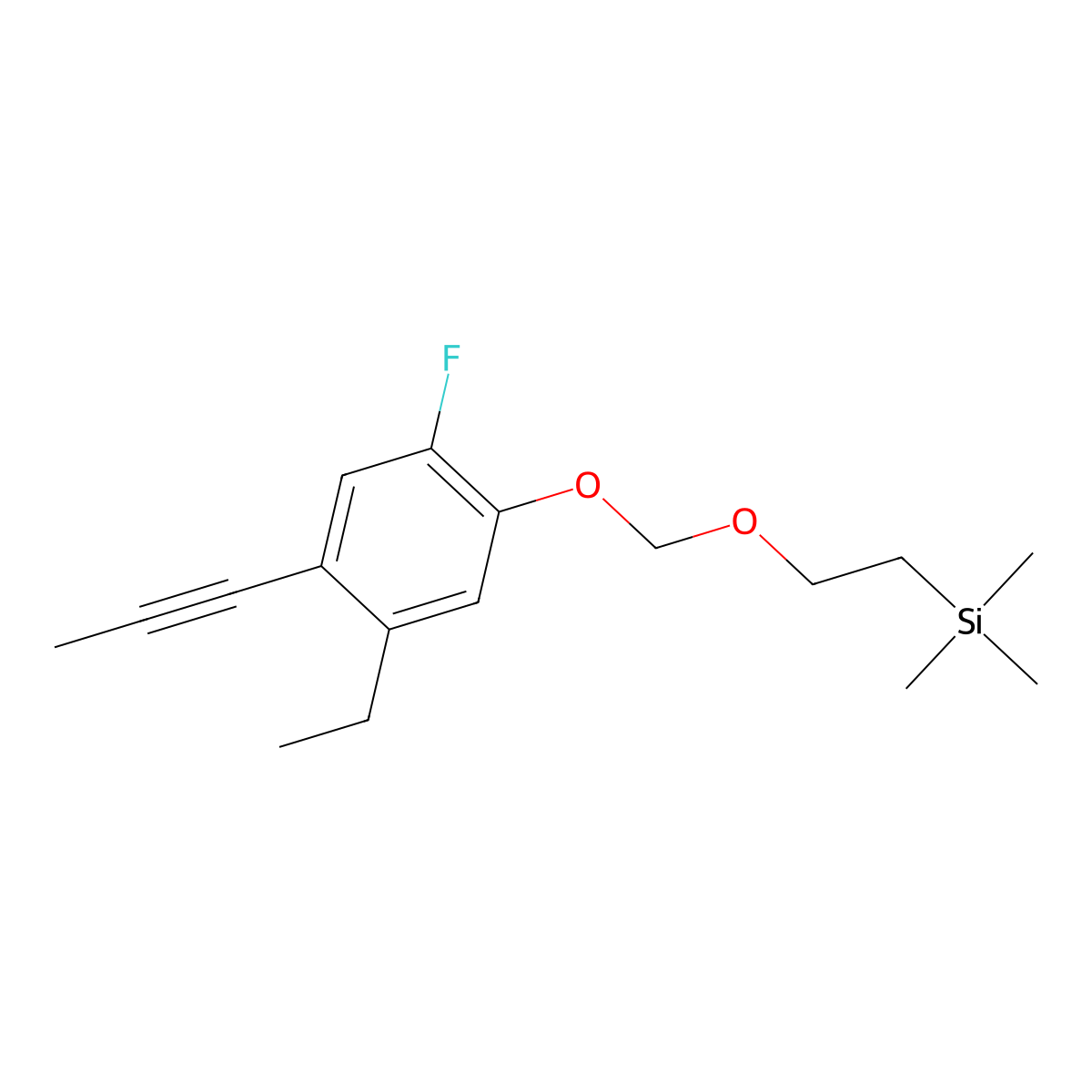 (2-((5-Ethyl-2-fluoro-4-(prop-1-yn-1-yl)phenoxy)methoxy)ethyl)trimethylsilane molecular structure, CAS 1956335-57-1