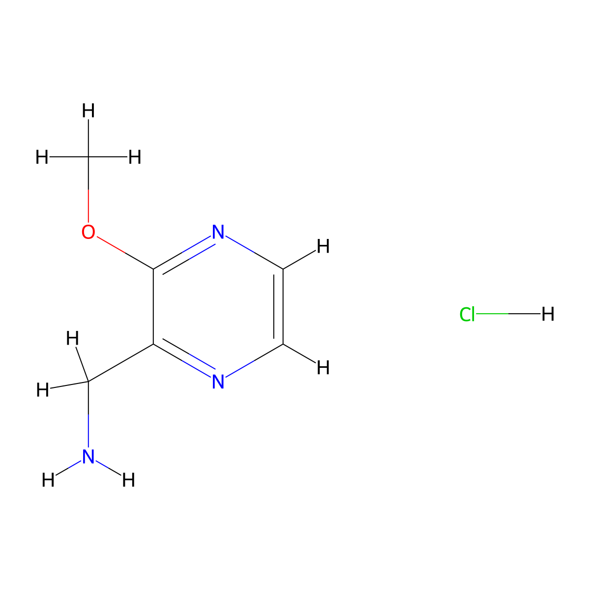 (3-Methoxypyrazin-2-yl)methanamine hydrochloride molecular structure, CAS 1956335-62-8