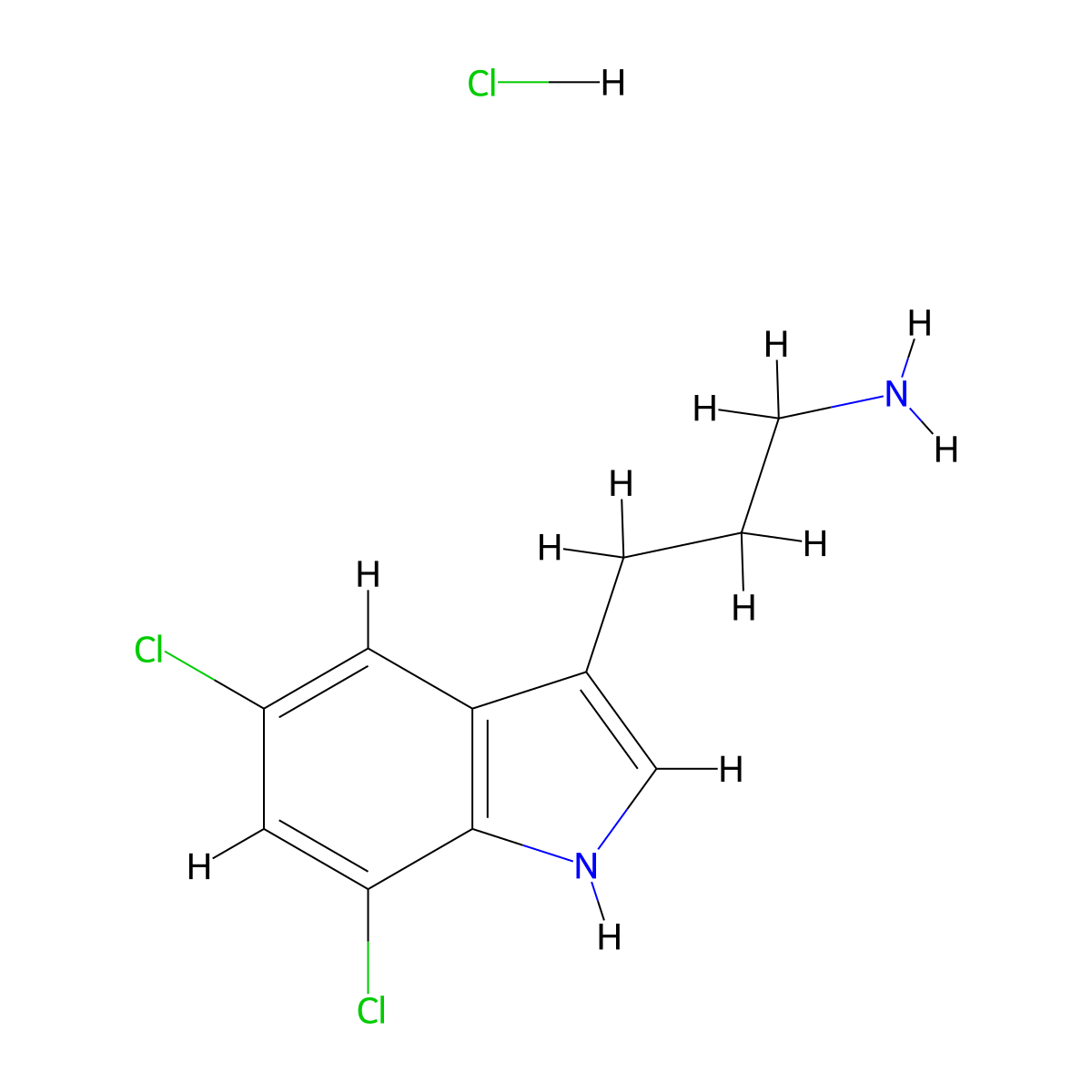 3-(5,7-Dichloro-1H-indol-3-yl)propan-1-amine hydrochloride molecular structure, CAS 1956335-65-1