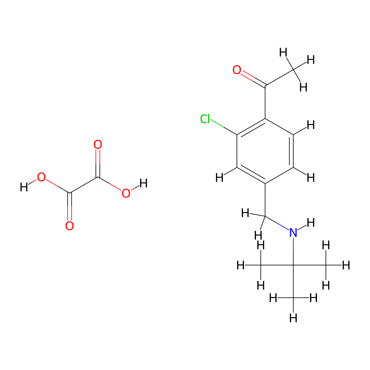 1-(4-((tert-Butylamino)methyl)-2-chlorophenyl)ethanone oxalate molecular structure, CAS 1956335-68-4