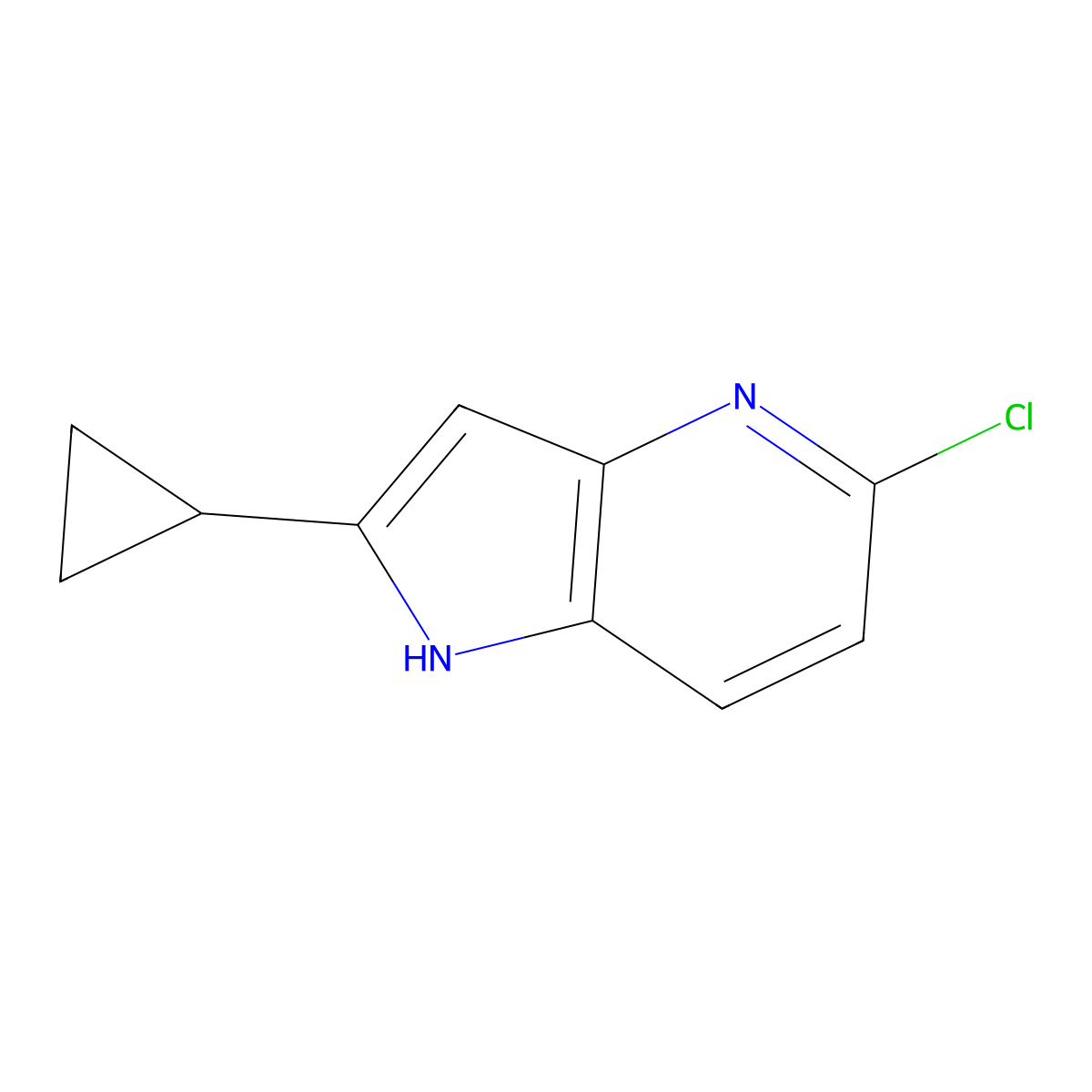 5-Chloro-2-cyclopropyl-1H-pyrrolo[3,2-b]pyridine molecular structure, CAS 1956335-70-8