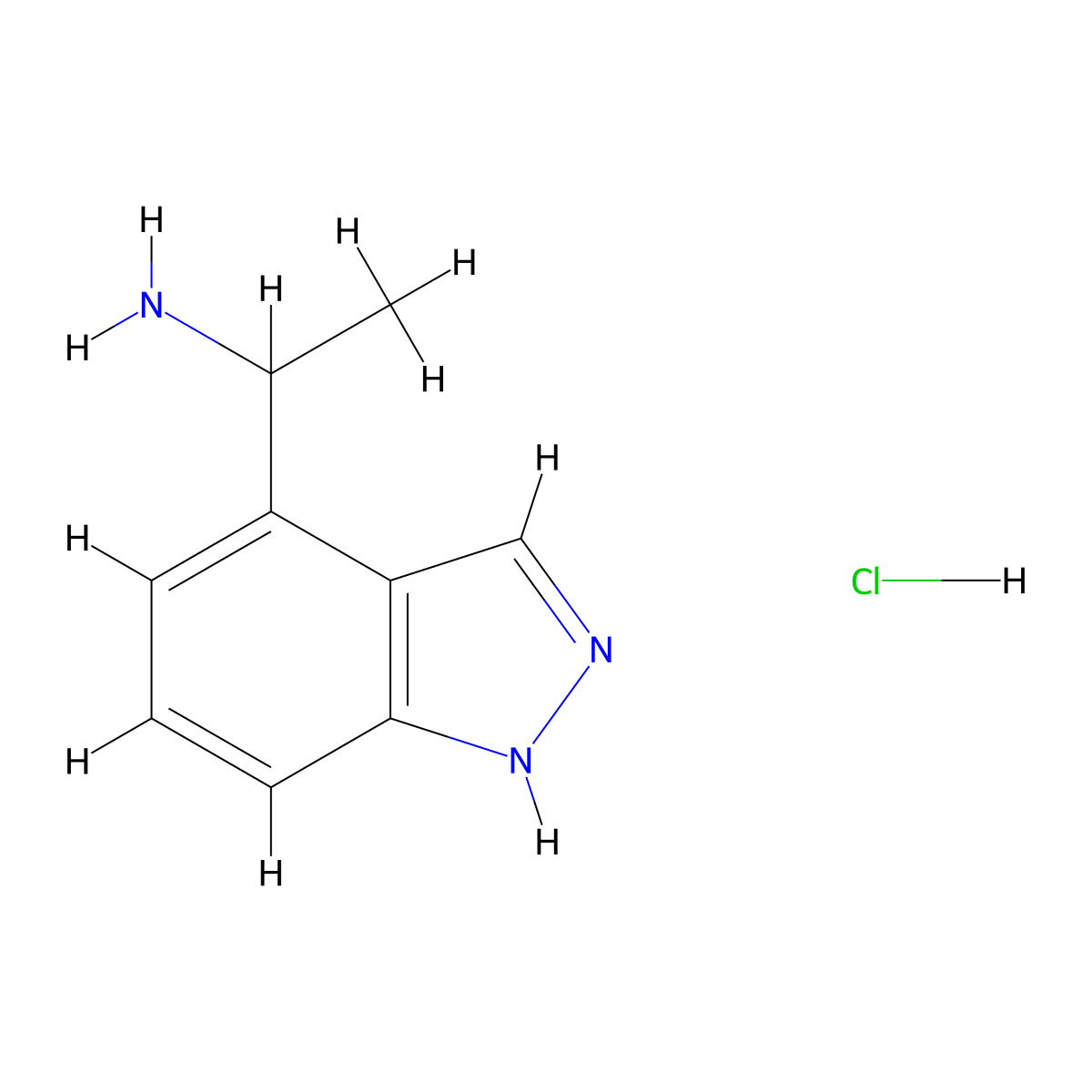 1-(1H-Indazol-4-yl)ethanamine hydrochloride molecular structure, CAS 1956335-74-2