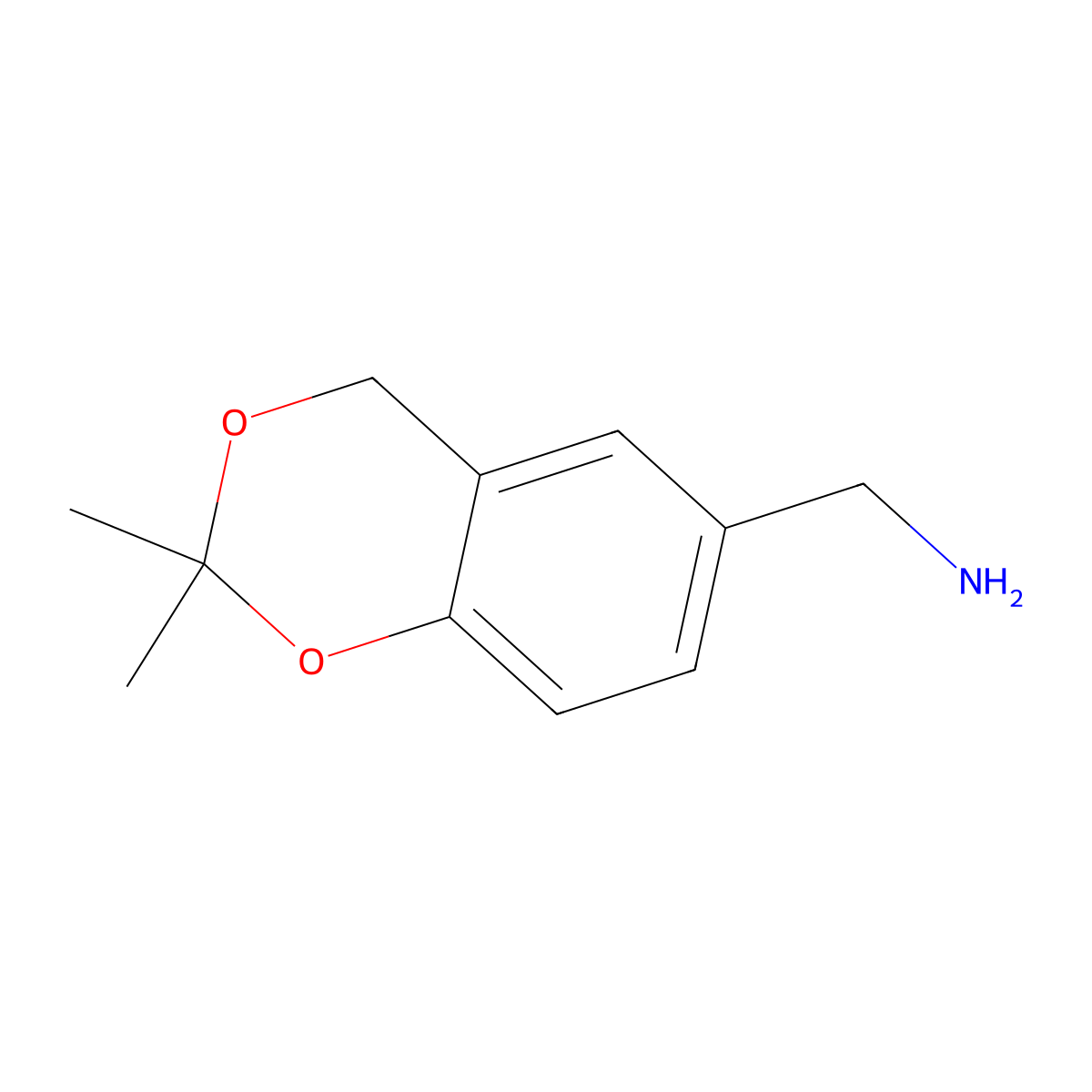 (2,2-Dimethyl-4H-benzo[d][1,3]dioxin-6-yl)methanamine molecular structure, CAS 1956335-75-3