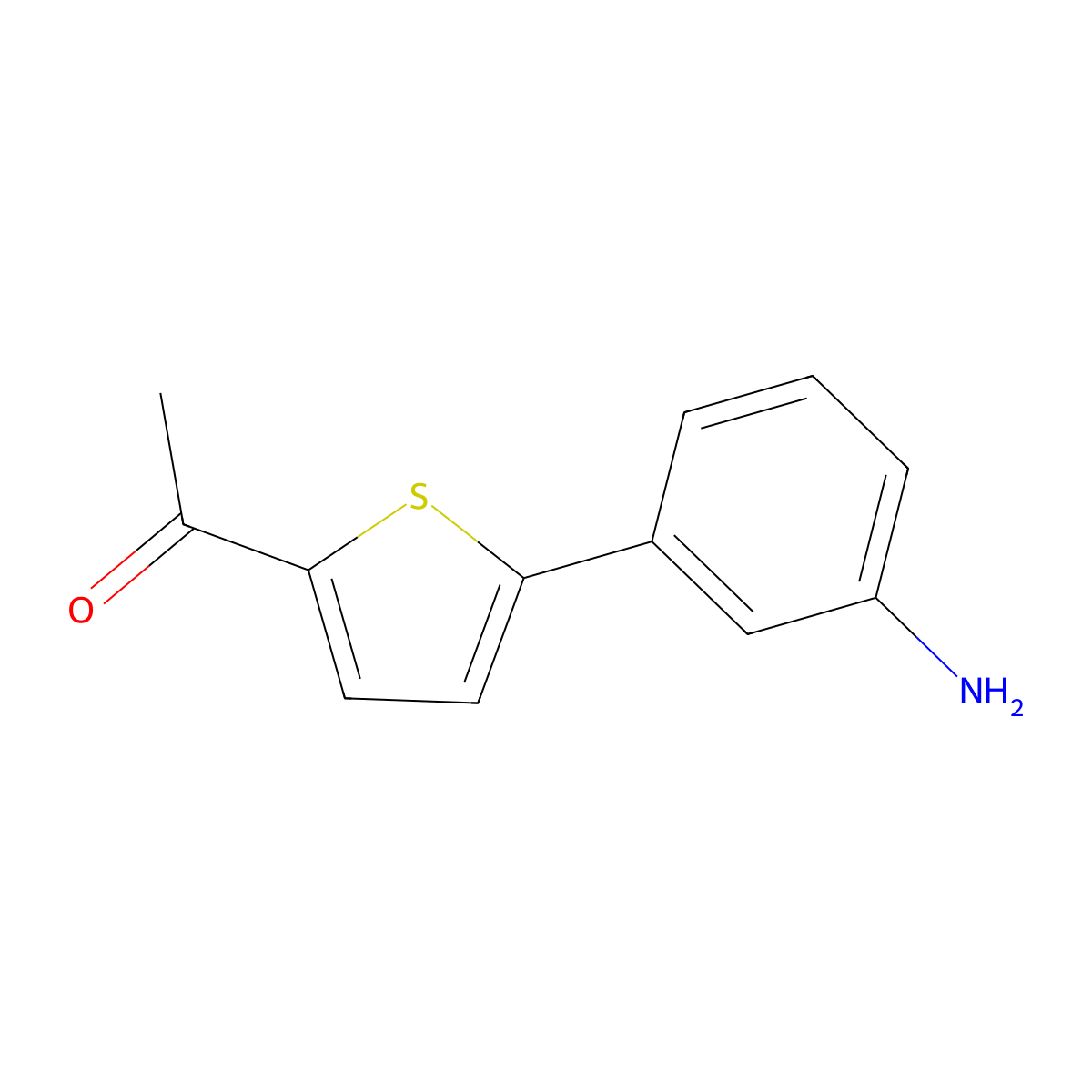 1-[5-(3-Aminophenyl)thiophen-2-yl]ethan-1-one molecular structure, CAS 1956335-93-5