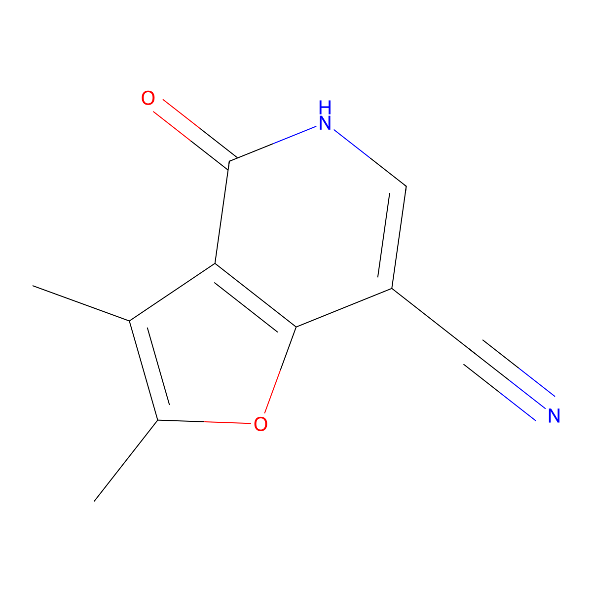 2,3-Dimethyl-4-oxo-4,5-dihydrofuro[3,2-c]pyridine-7-carbonitrile molecular structure, CAS 1956336-00-7
