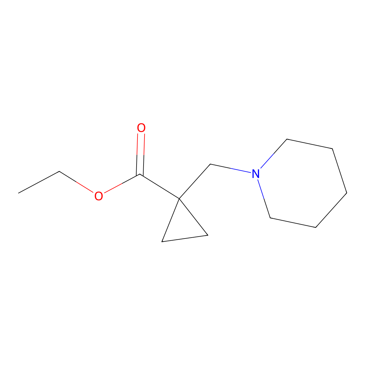 Ethyl 1-(piperidin-1-ylmethyl)cyclopropanecarboxylate molecular structure, CAS 1956336-05-2