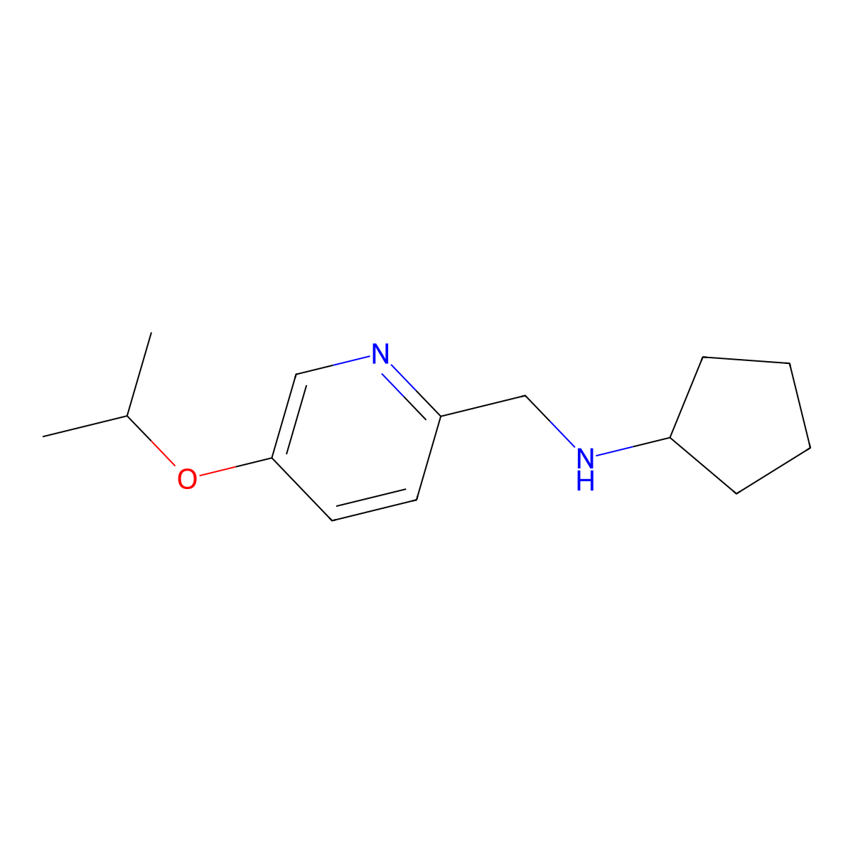 N-((5-Isopropoxypyridin-2-yl)methyl)cyclopentanamine molecular structure, CAS 1956336-06-3