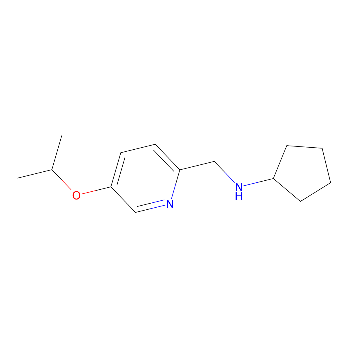 N-((5-Isopropoxypyridin-2-yl)methyl)cyclopentanamine molecular structure, CAS 1956336-06-3