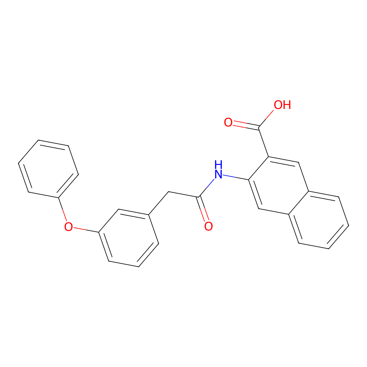 3-[[2-(3-Phenoxyphenyl)acetyl]amino]naphthalene-2-carboxylic acid molecular structure, CAS 1956337-58-8