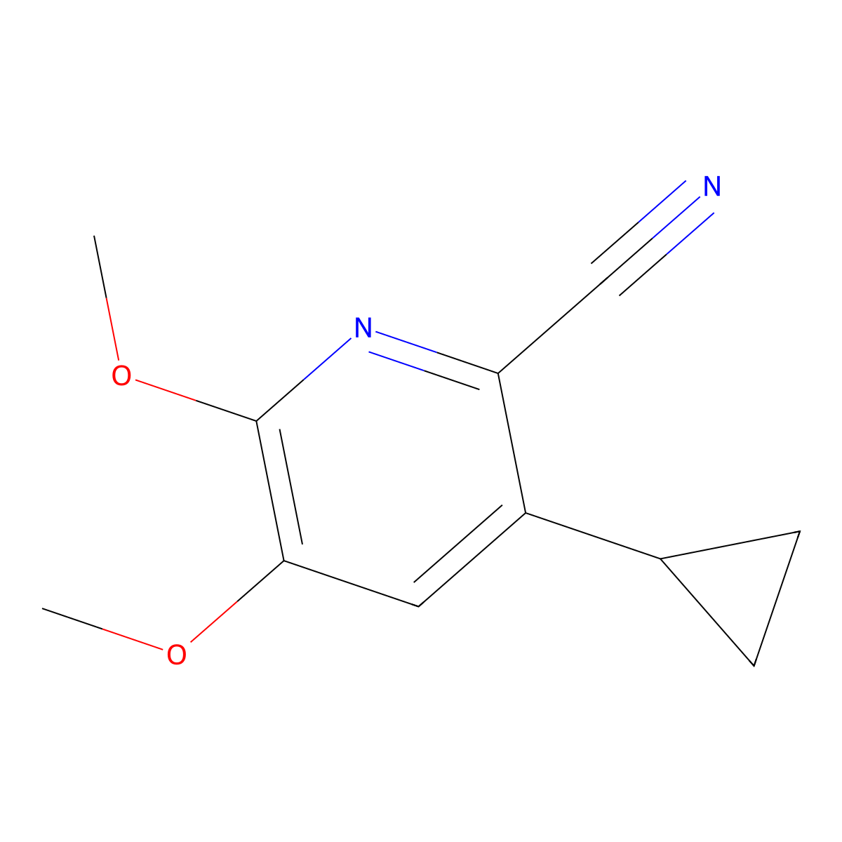 3-Cyclopropyl-5,6-dimethoxypicolinonitrile molecular structure, CAS 1956340-25-2