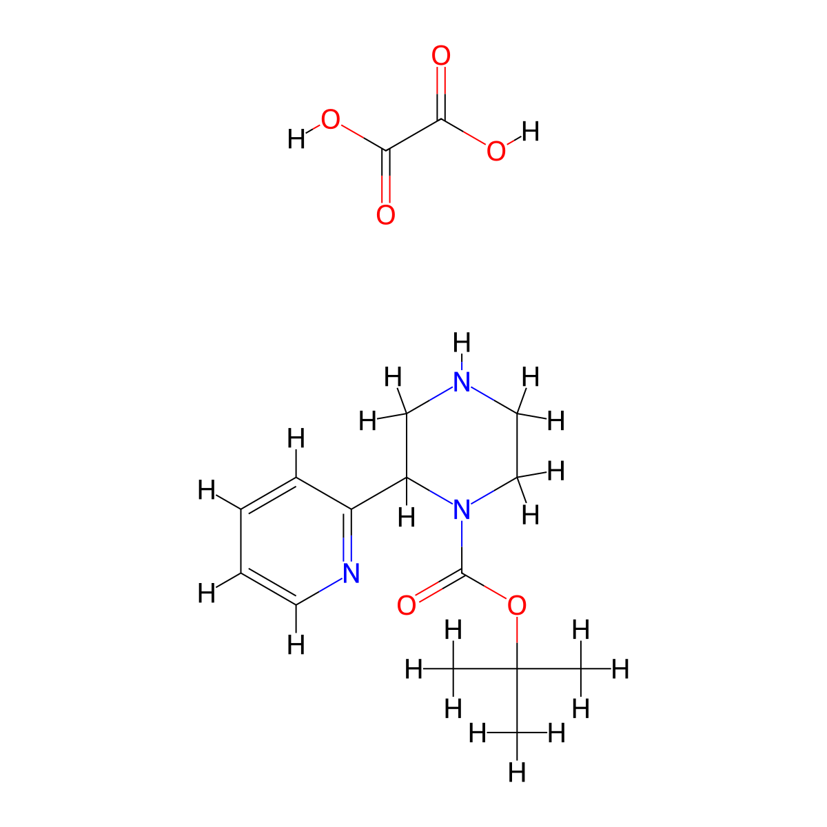 tert-Butyl 2-(pyridin-2-yl)piperazine-1-carboxylate oxalate molecular structure, CAS 1956340-39-8
