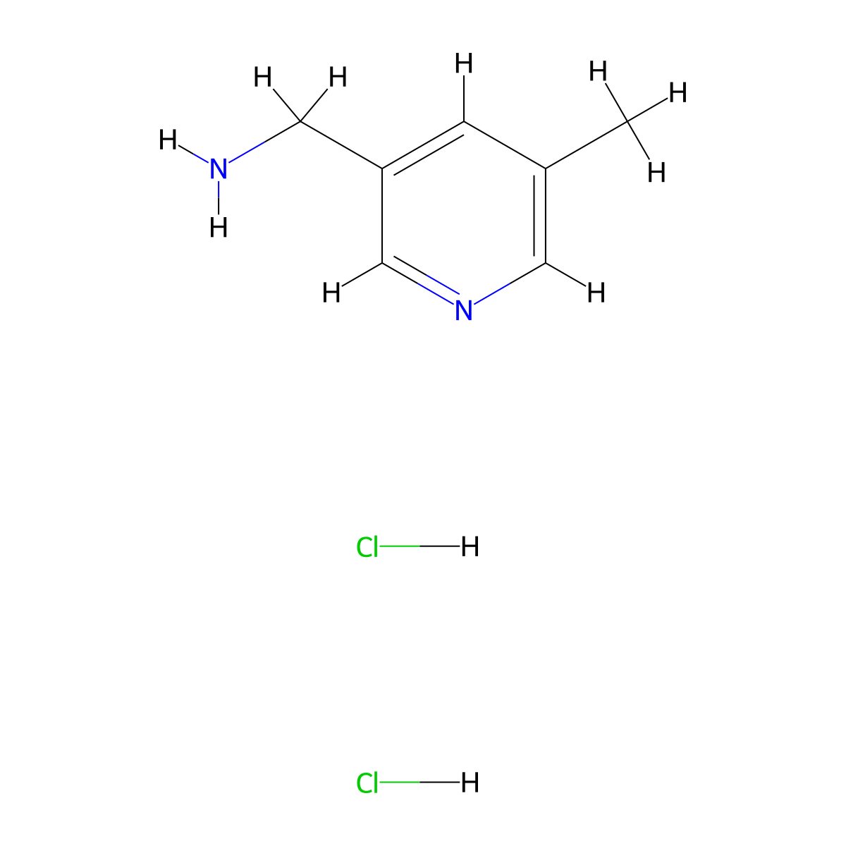 (5-Methylpyridin-3-yl)methanamine dihydrochloride molecular structure, CAS 1956340-40-1