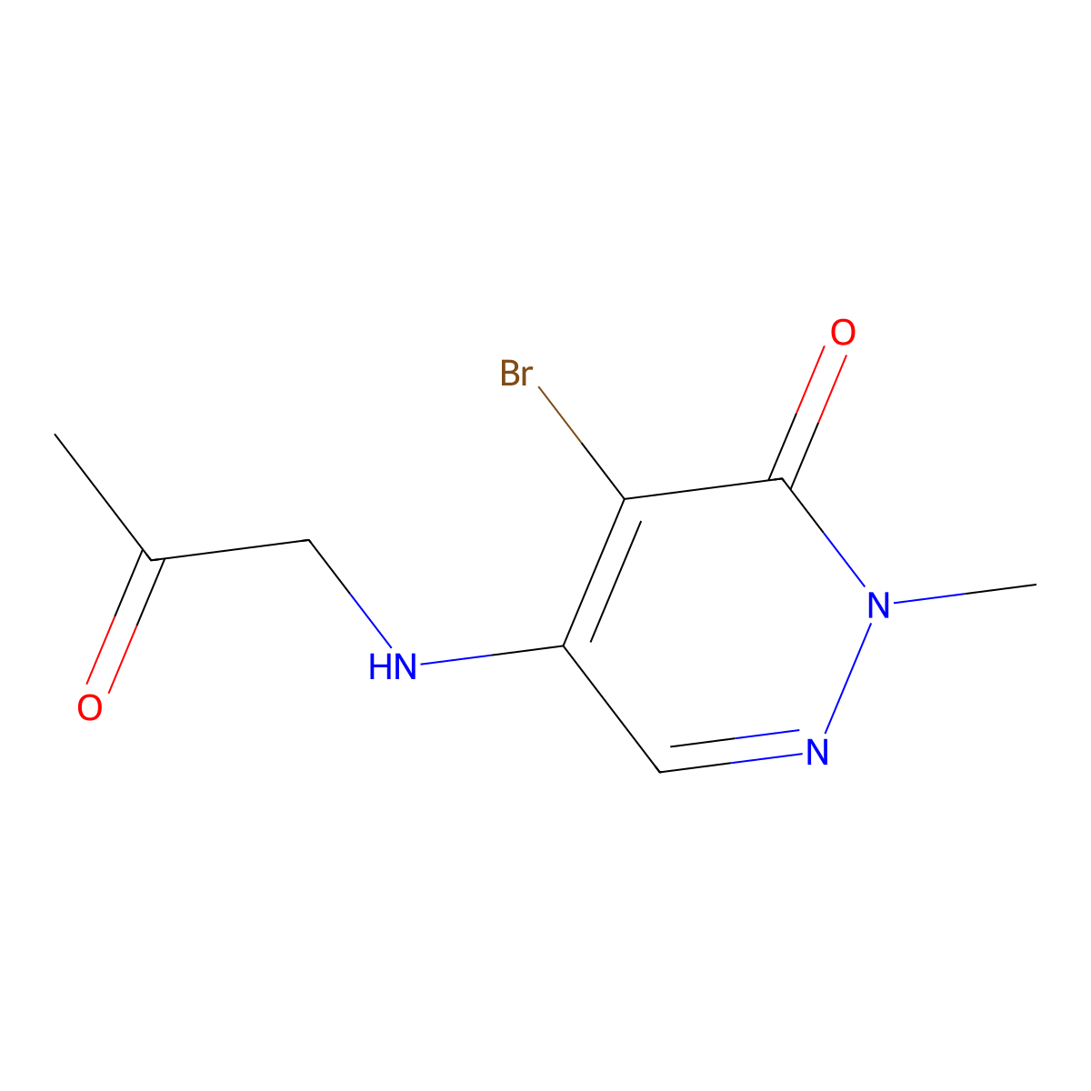 4-Bromo-2-methyl-5-((2-oxopropyl)amino)pyridazin-3(2H)-one molecular structure, CAS 1956340-45-6