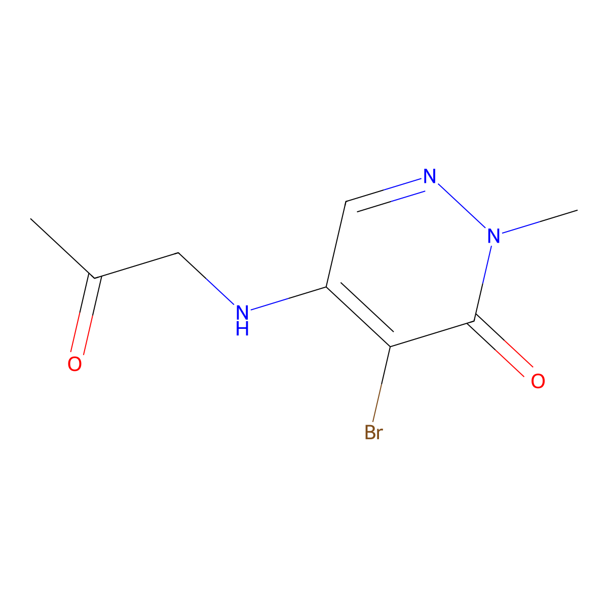 4-Bromo-2-methyl-5-((2-oxopropyl)amino)pyridazin-3(2H)-one molecular structure, CAS 1956340-45-6