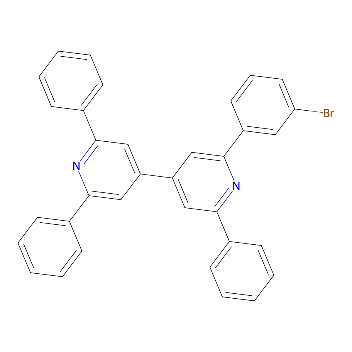 2-(3-Bromophenyl)-2',6,6'-triphenyl-4,4'-bipyridine molecular structure, CAS 1956340-64-9