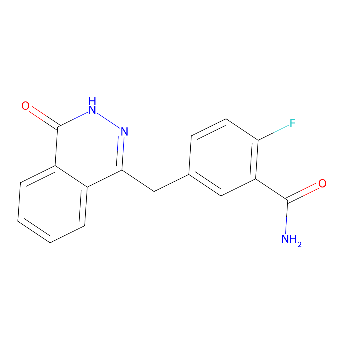 2-Fluoro-5-((4-oxo-3,4-dihydrophthalazin-1-yl)methyl)benzamide molecular structure, CAS 1956340-97-8