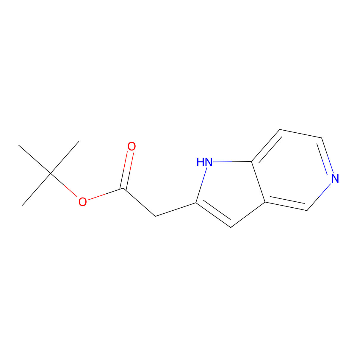 tert-Butyl 2-(1H-pyrrolo[3,2-c]pyridin-2-yl)acetate molecular structure, CAS 1956341-00-6