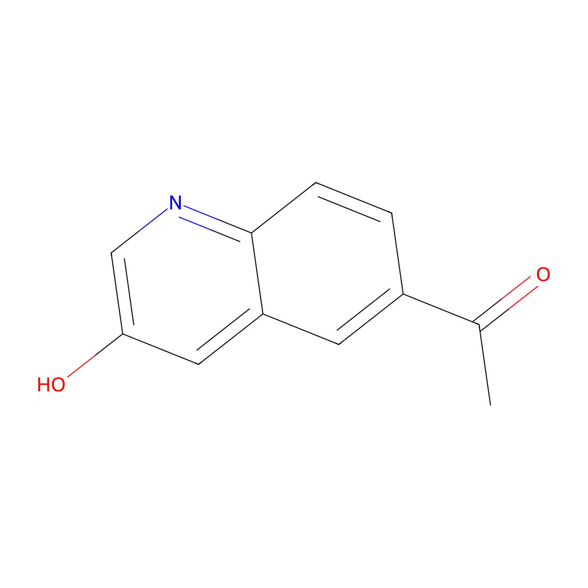 1-(3-Hydroxyquinolin-6-yl)ethanone molecular structure, CAS 1956341-14-2
