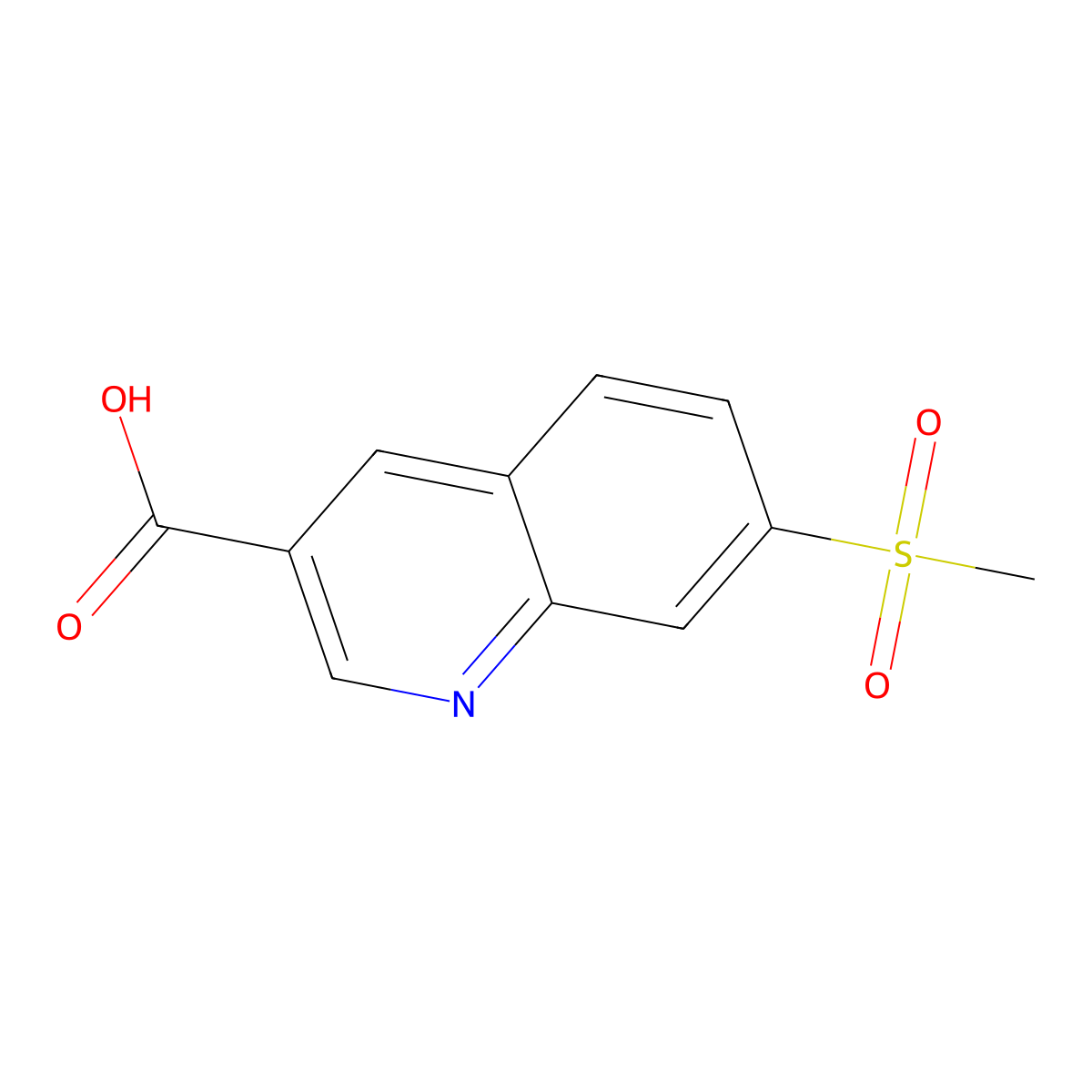 7-(Methylsulfonyl)quinoline-3-carboxylic acid molecular structure, CAS 1956341-19-7