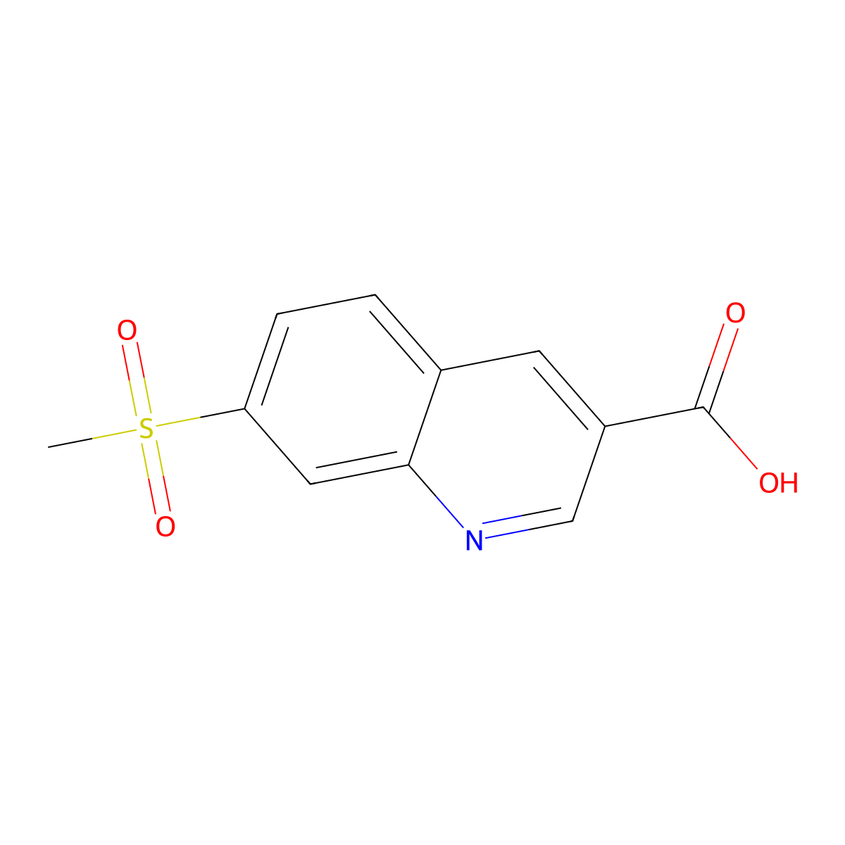 7-(Methylsulfonyl)quinoline-3-carboxylic acid molecular structure, CAS 1956341-19-7