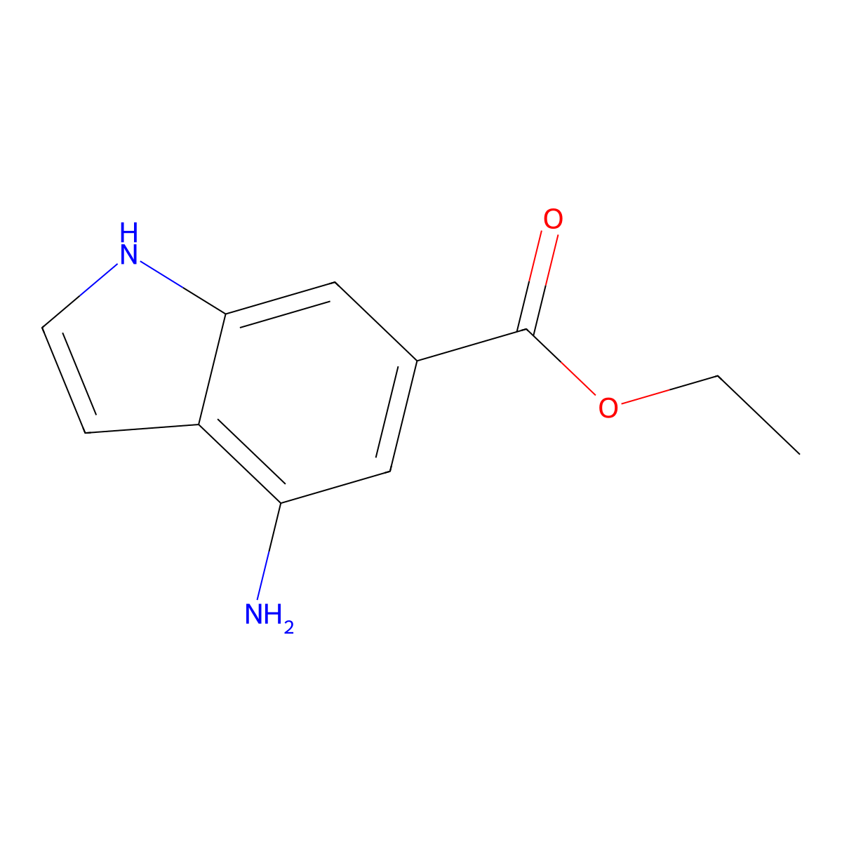 Ethyl 4-amino-1H-indole-6-carboxylate molecular structure, CAS 1956341-20-0