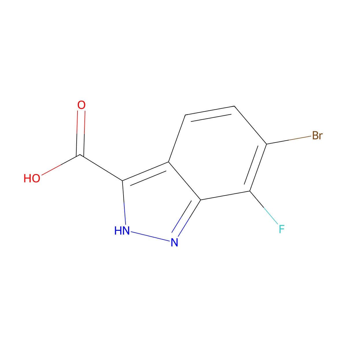 6-bromo-7-fluoro-1H-indazole-3-carboxylic acid molecular structure, CAS 1956341-21-1
