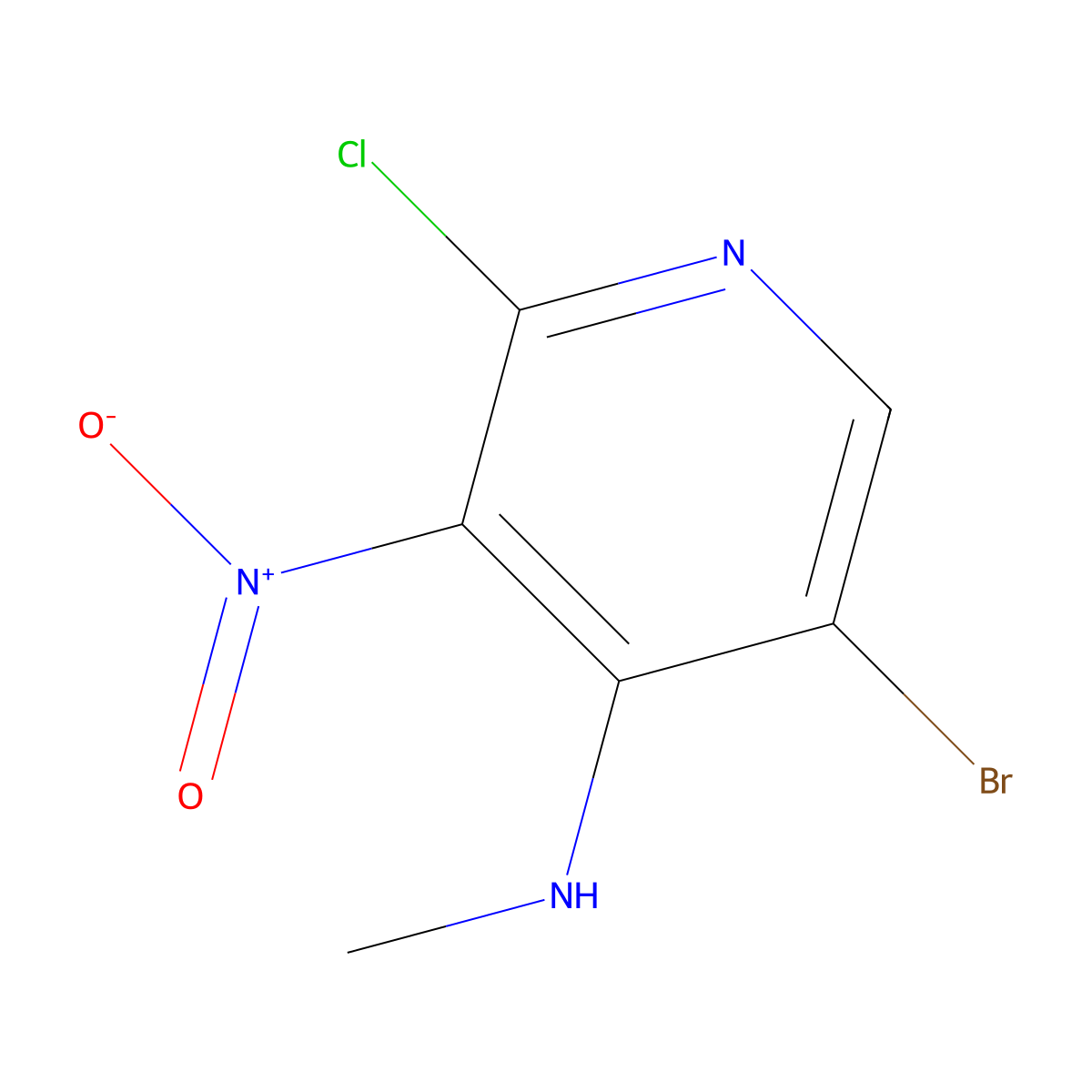 5-Bromo-2-chloro-N-methyl-3-nitropyridin-4-amine molecular structure, CAS 1956341-62-0
