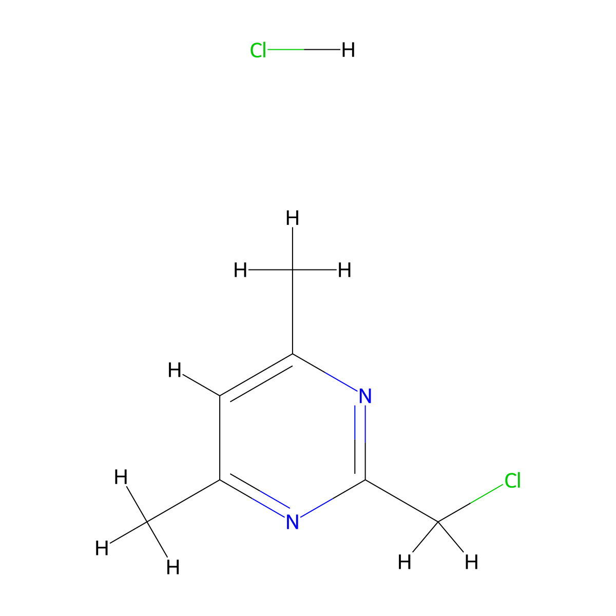 2-(Chloromethyl)-4,6-dimethylpyrimidine hydrochloride molecular structure, CAS 1956341-63-1