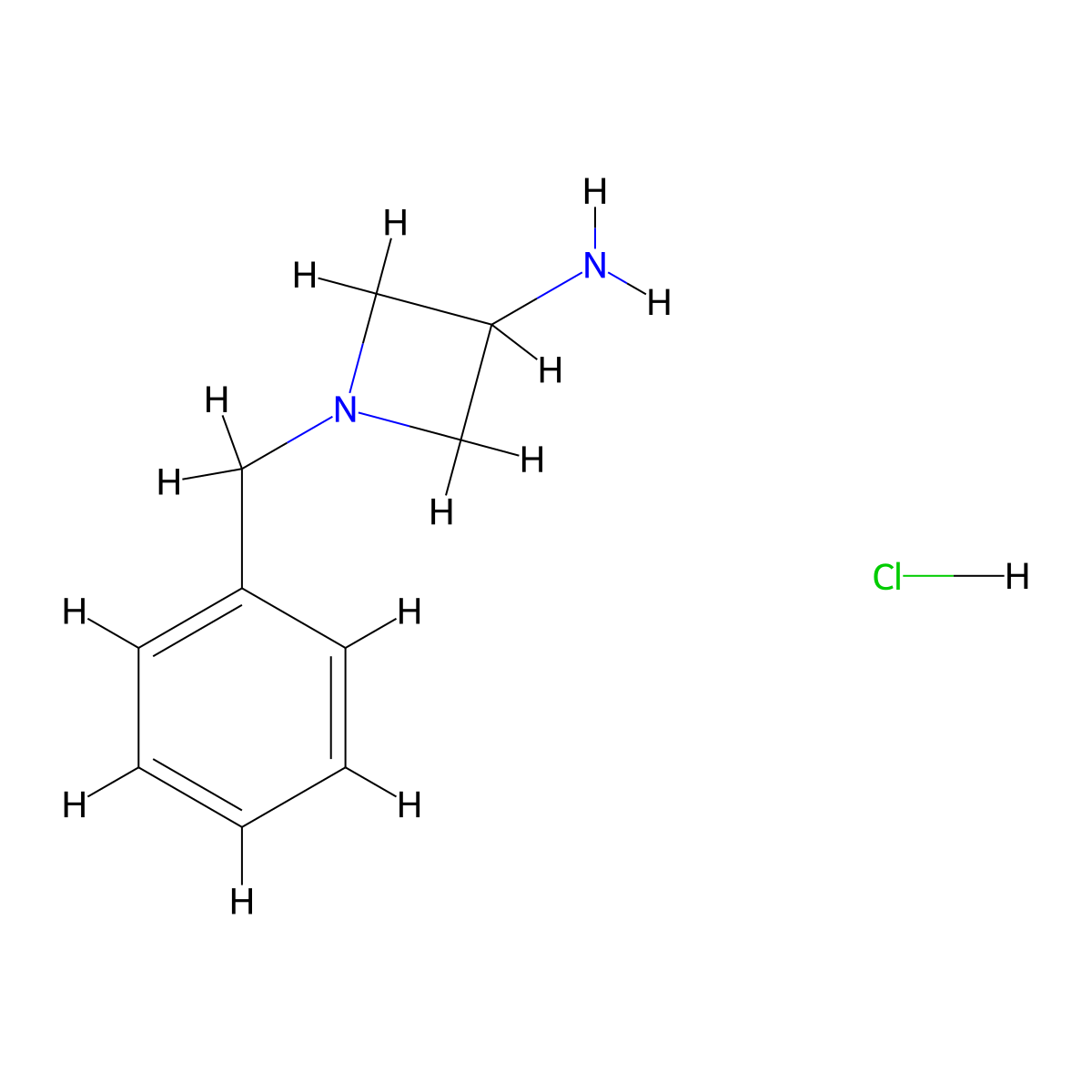 1-Benzylazetidin-3-amine hydrochloride molecular structure, CAS 1956341-69-7