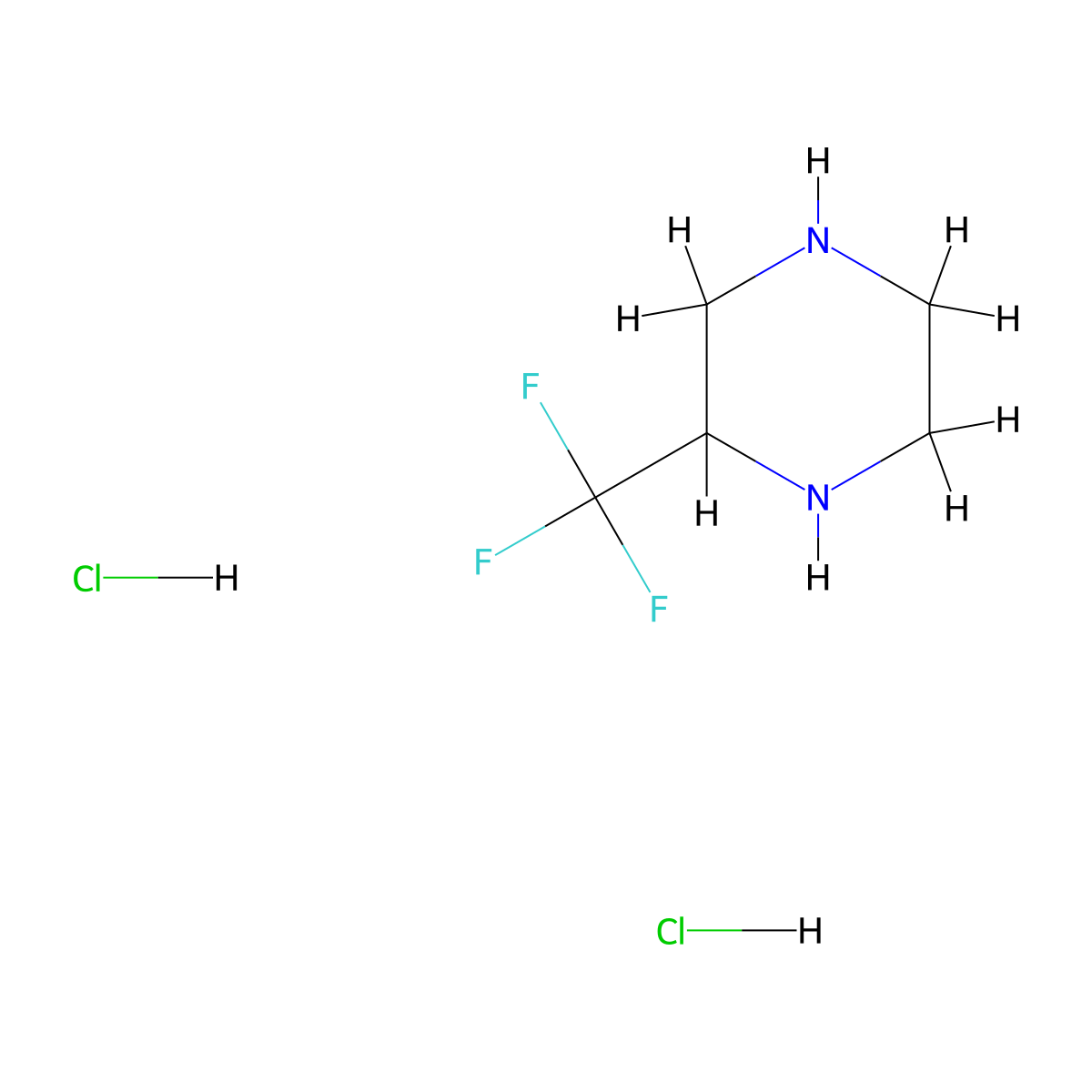 2-(Trifluoromethyl)piperazine dihydrochloride molecular structure, CAS 1956341-90-4