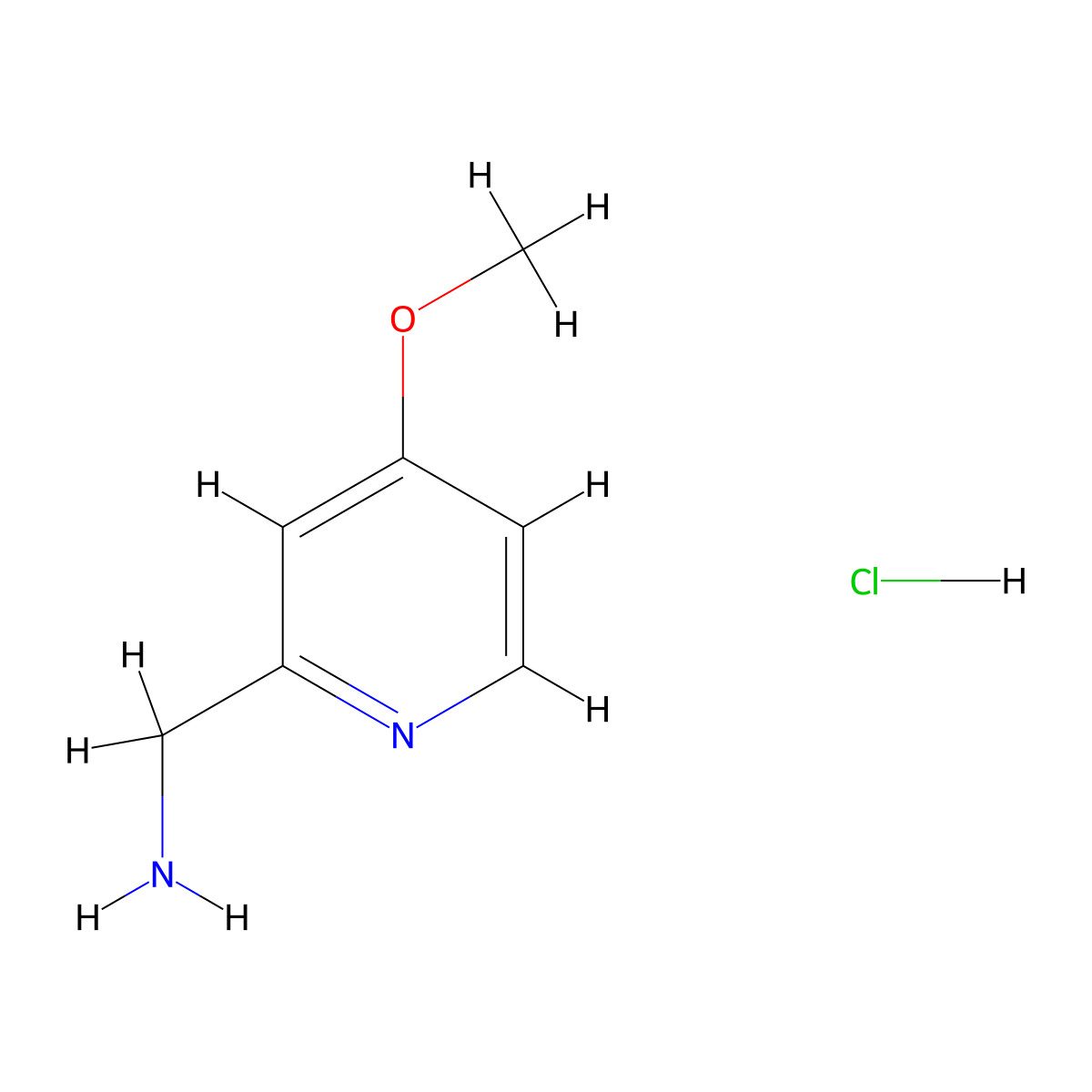 (4-Methoxypyridin-2-yl)methanamine hydrochloride molecular structure, CAS 1956342-04-3