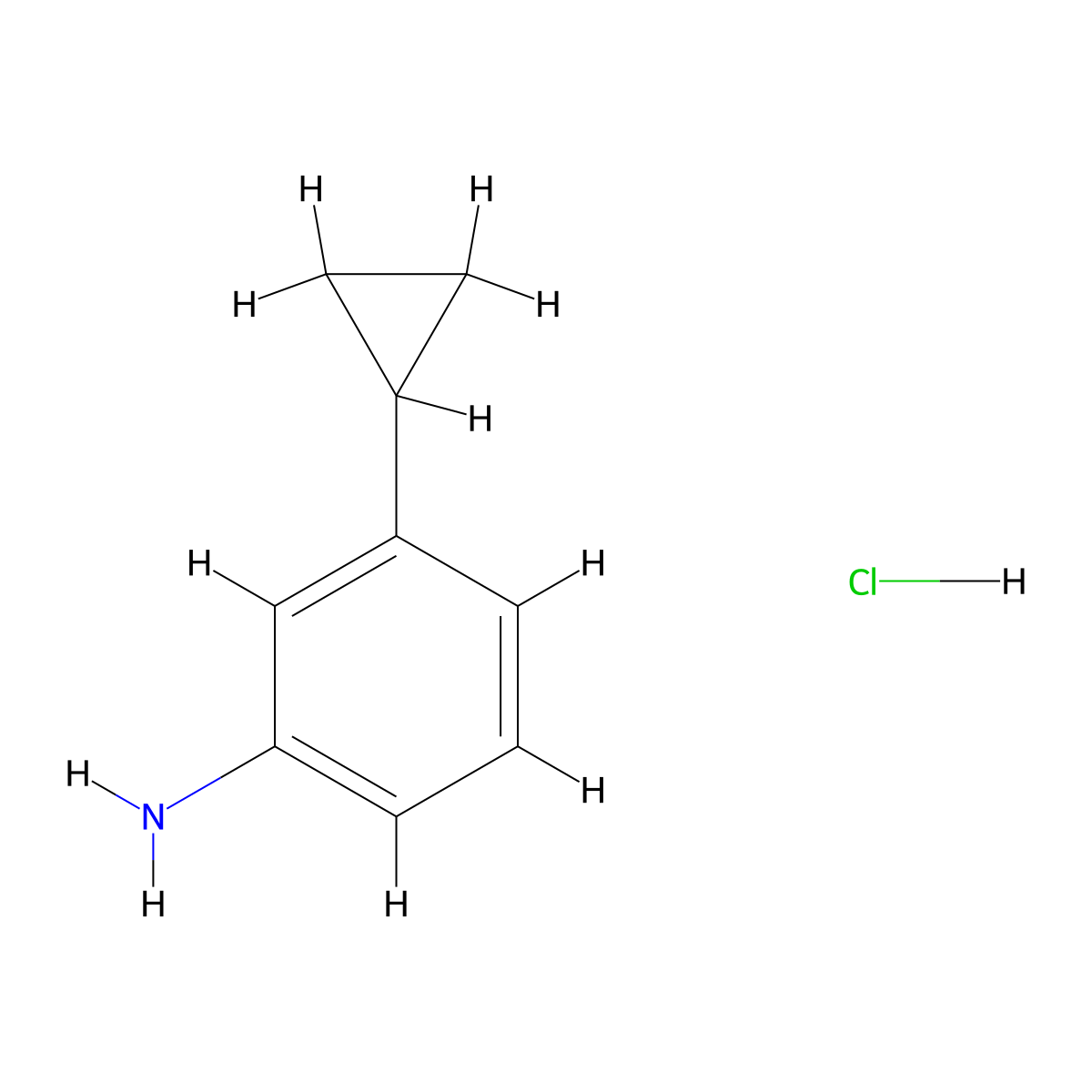 3-Cyclopropylaniline hydrochloride molecular structure, CAS 1956354-45-2