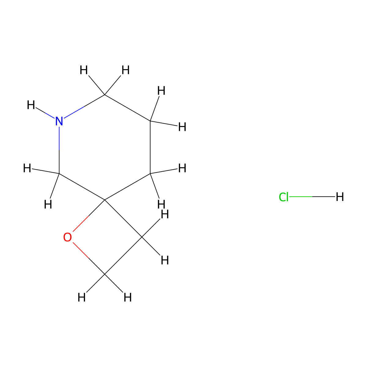1-Oxa-6-azaspiro[3.5]nonane hydrochloride molecular structure, CAS 1956354-49-6